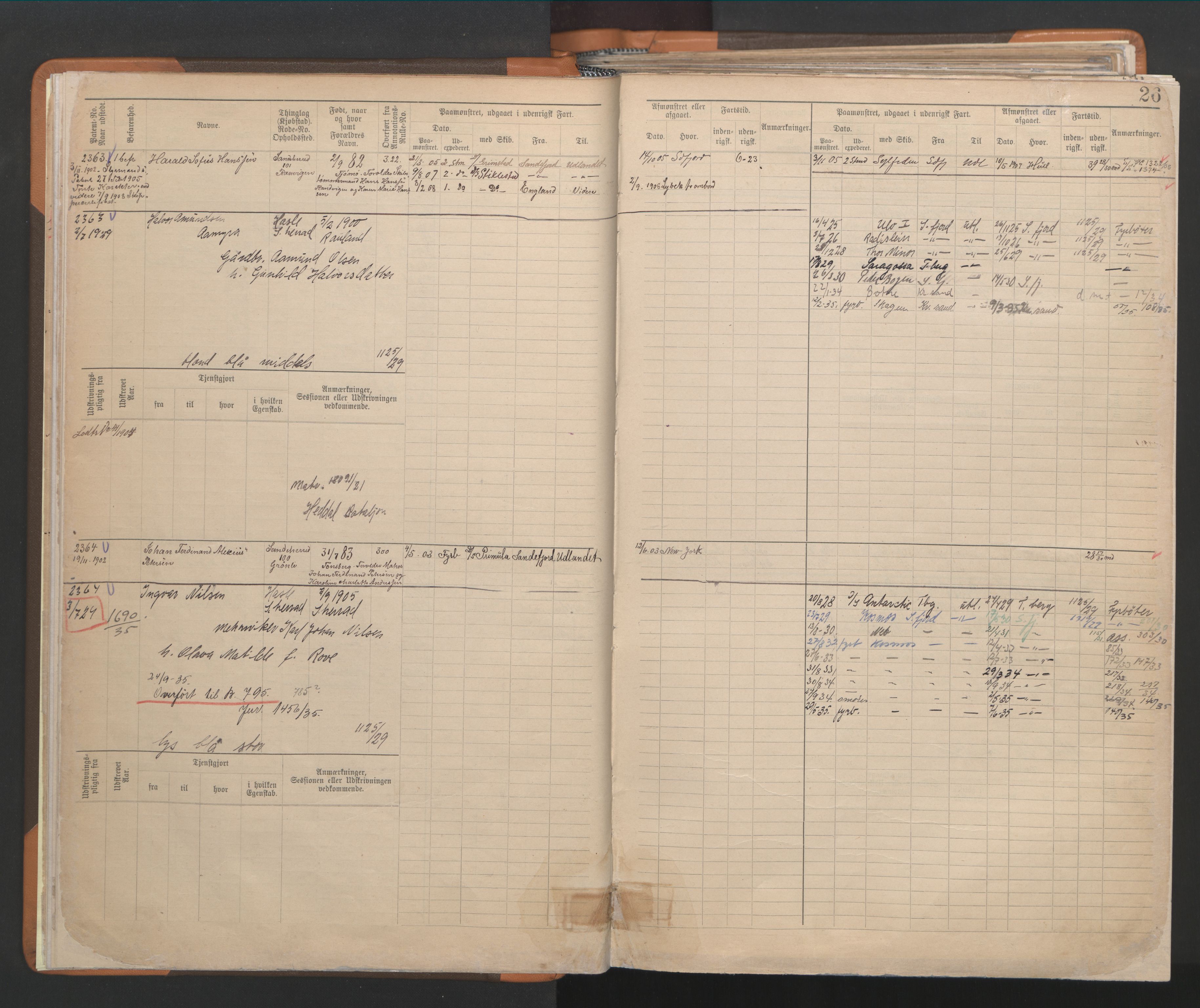 Sandefjord innrulleringskontor, AV/SAKO-A-788/F/Fb/L0009: Hovedrulle, 1897, p. 26