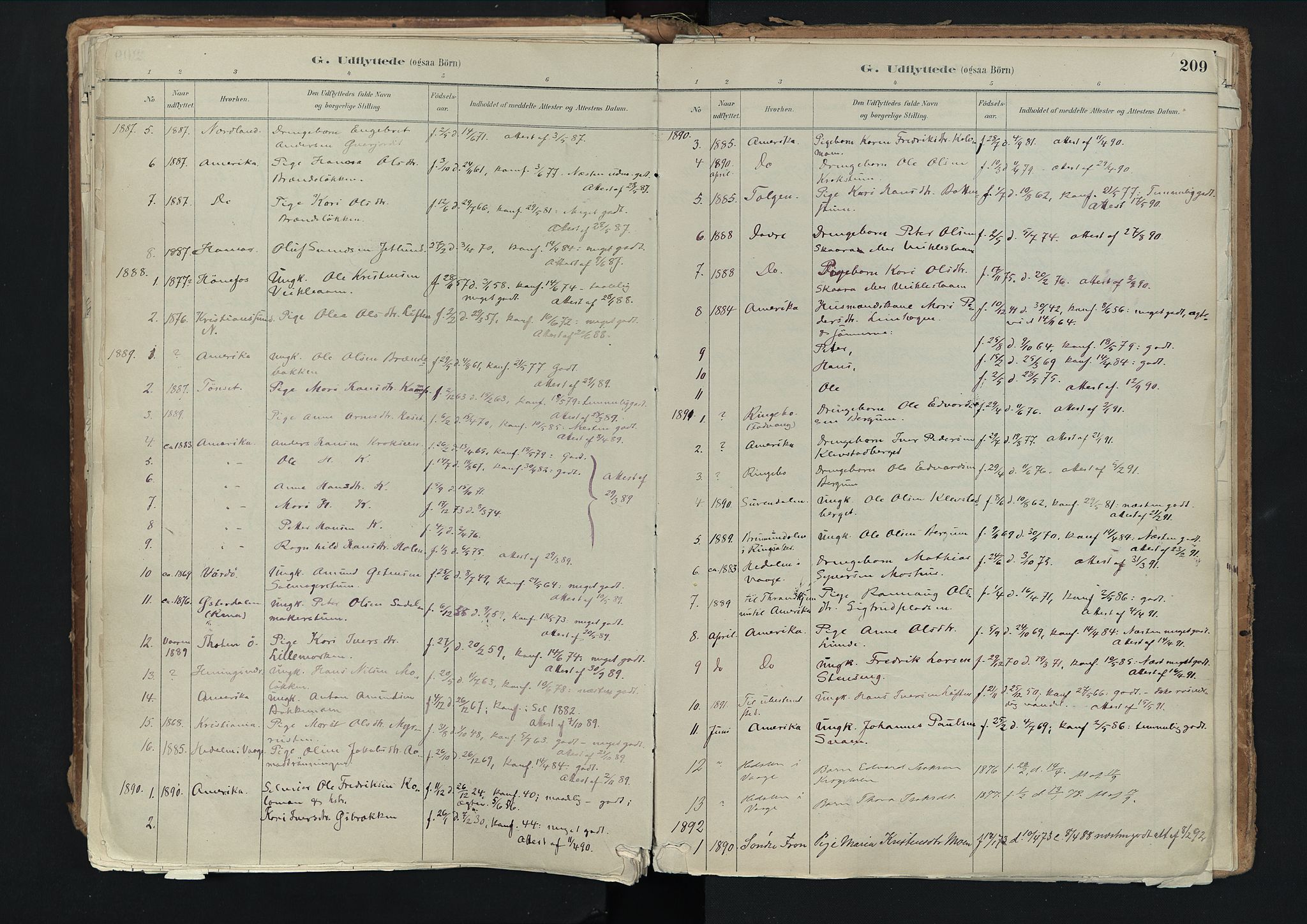 Nord-Fron prestekontor, SAH/PREST-080/H/Ha/Haa/L0003: Parish register (official) no. 3, 1884-1914, p. 209