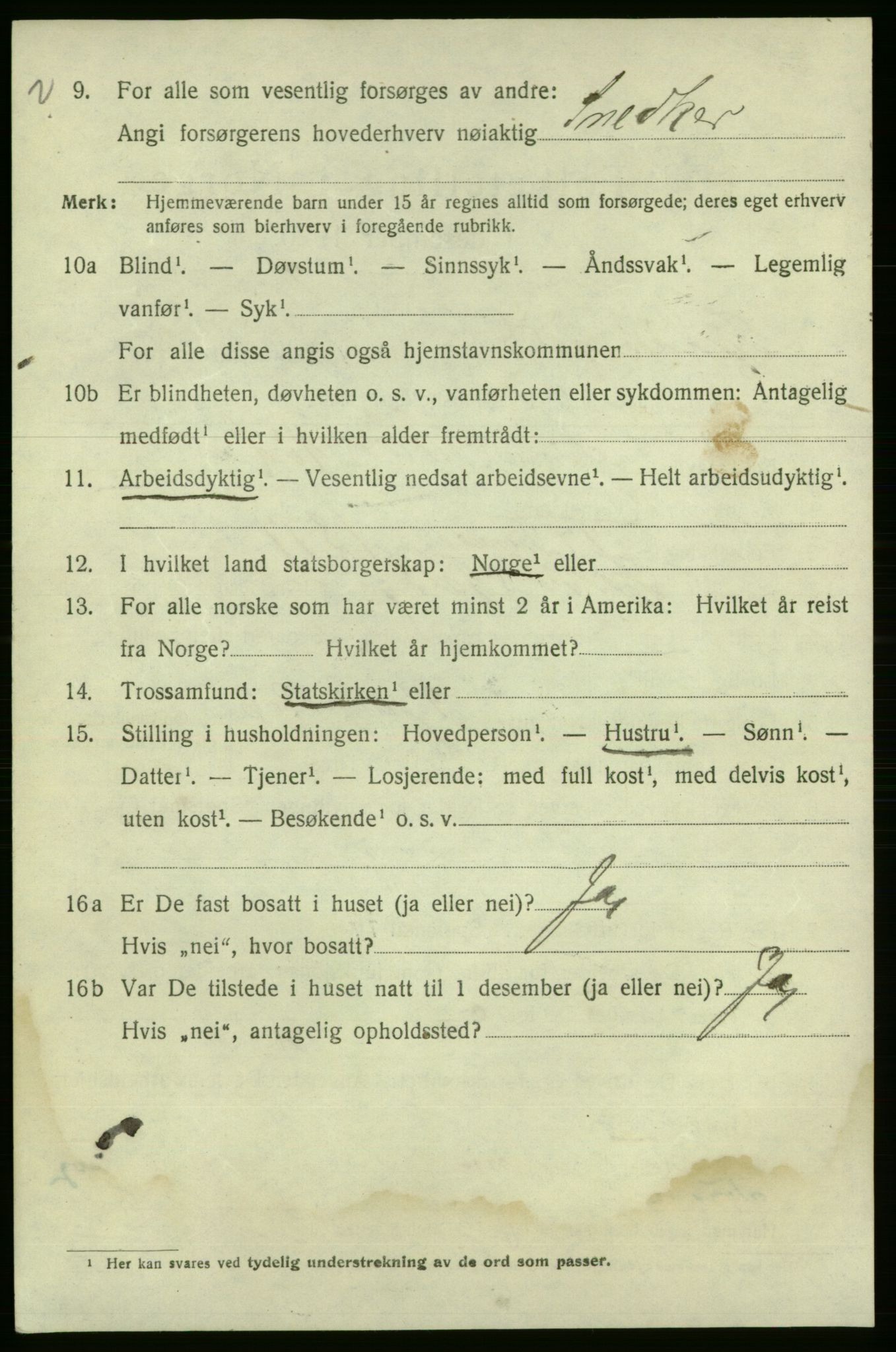 SAO, 1920 census for Fredrikshald, 1920, p. 20416