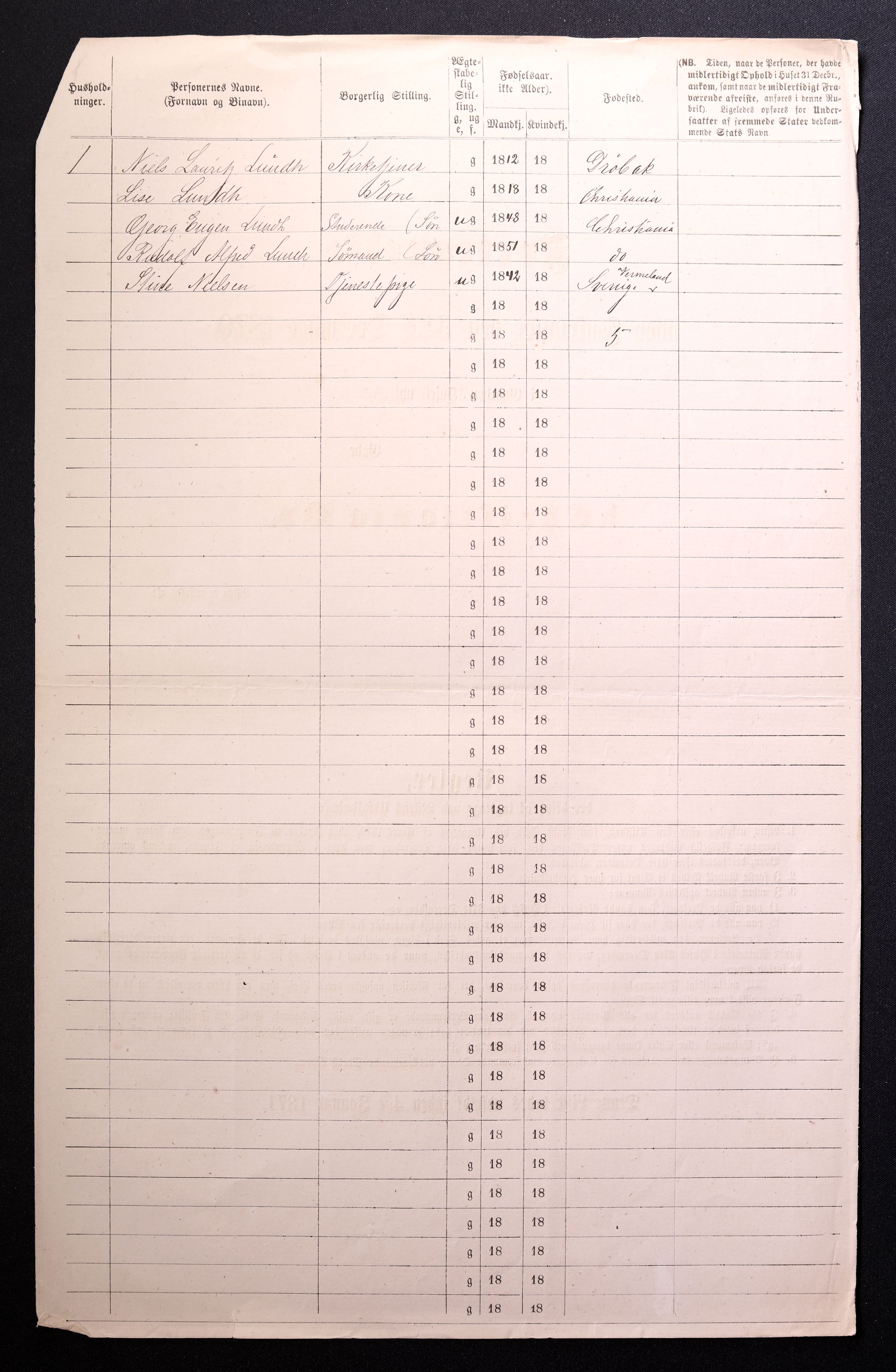 RA, 1870 census for 0301 Kristiania, 1870, p. 1518