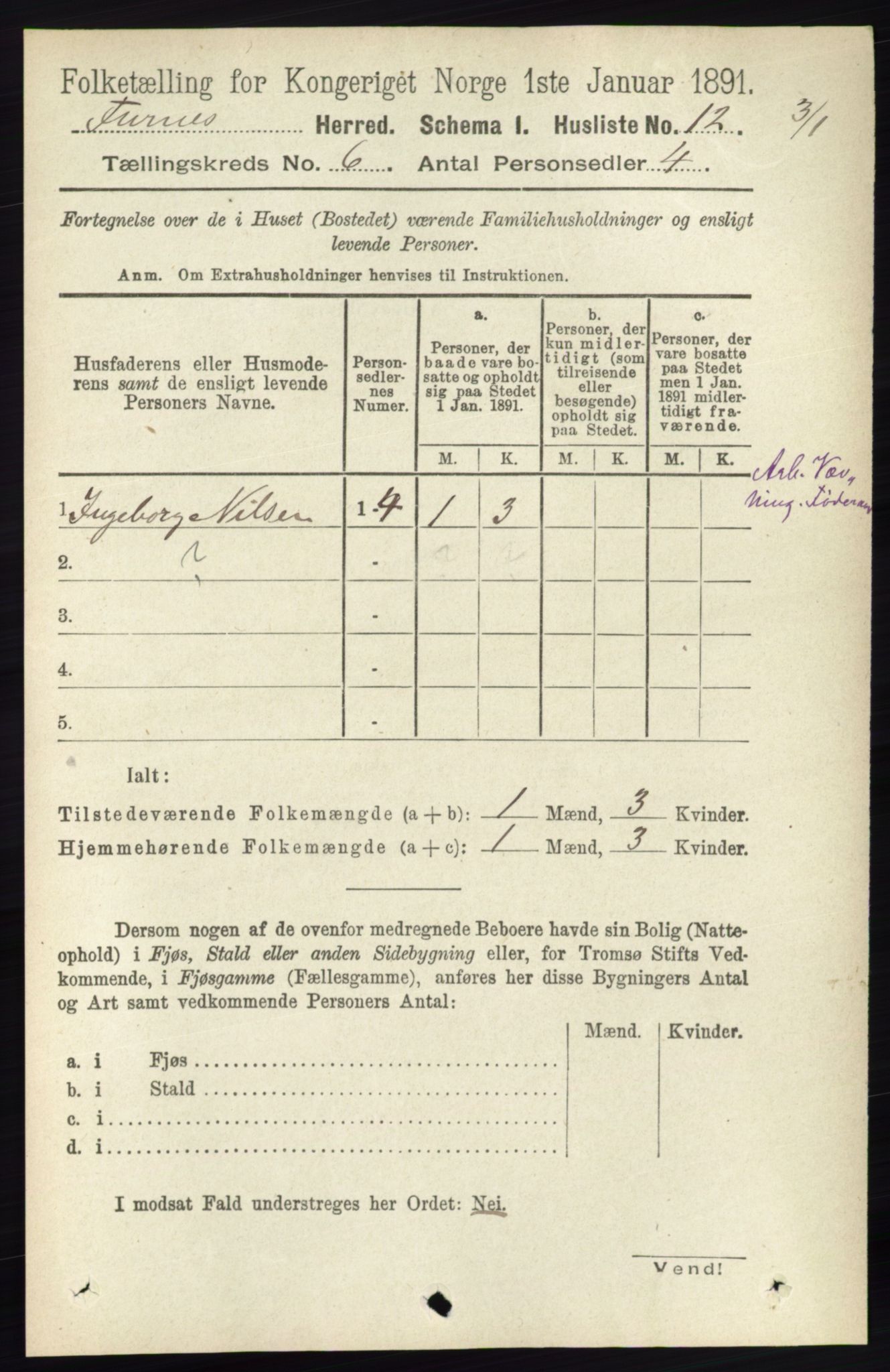 RA, Census 1891 for 0413 Furnes herred, 1891, p. 4068