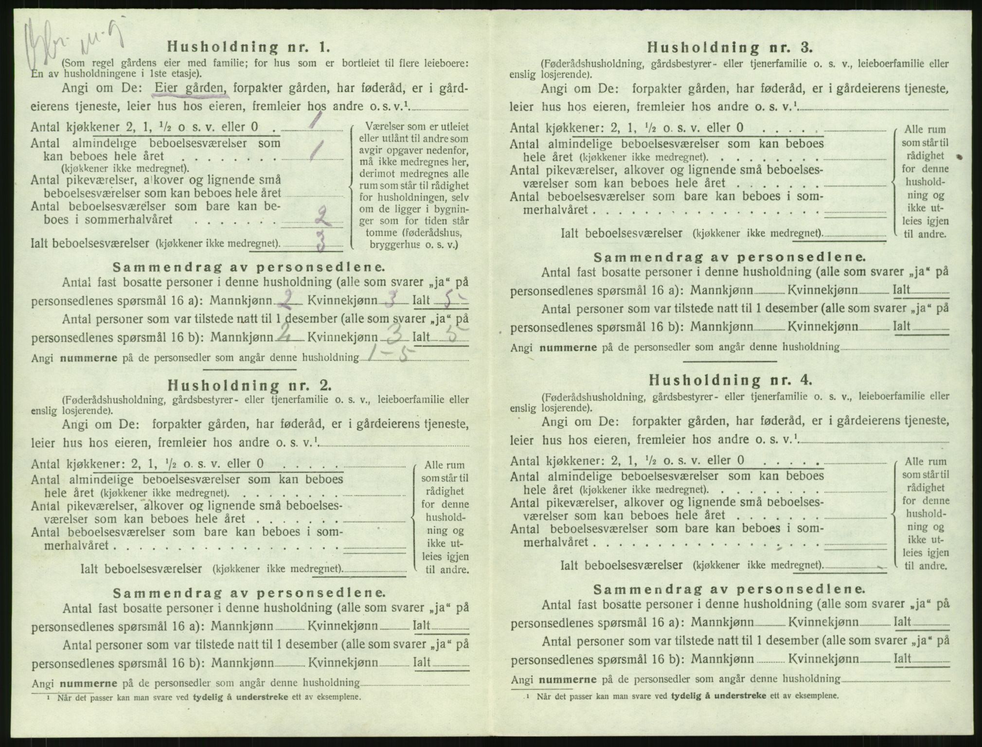 SAT, 1920 census for Borgund, 1920, p. 2195