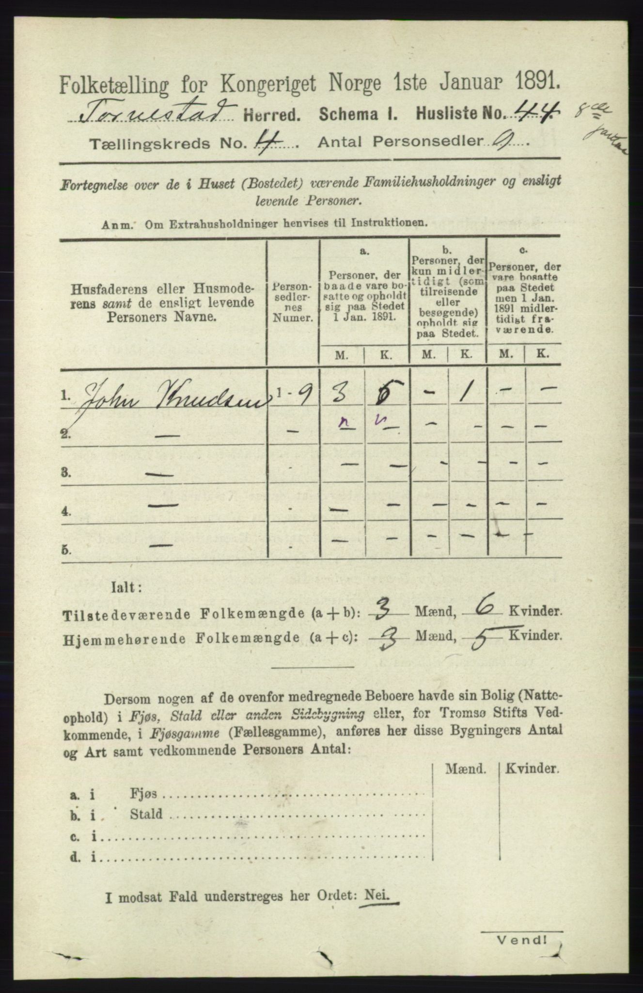 RA, 1891 census for 1152 Torvastad, 1891, p. 1465