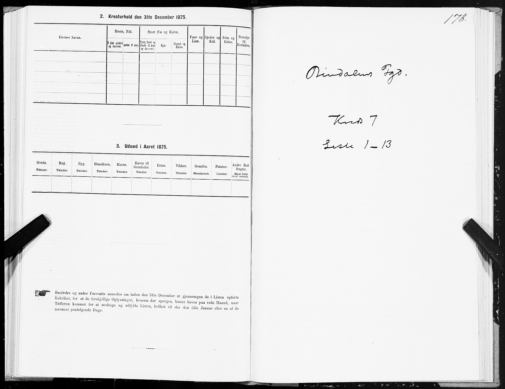 SAT, 1875 census for 1811P Bindal, 1875, p. 2173