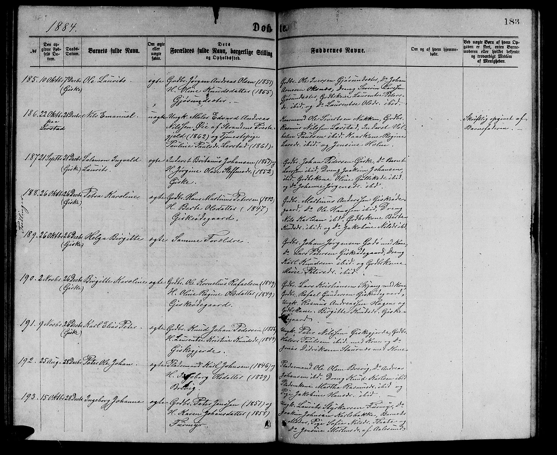 Ministerialprotokoller, klokkerbøker og fødselsregistre - Møre og Romsdal, AV/SAT-A-1454/528/L0429: Parish register (copy) no. 528C10, 1872-1886, p. 183