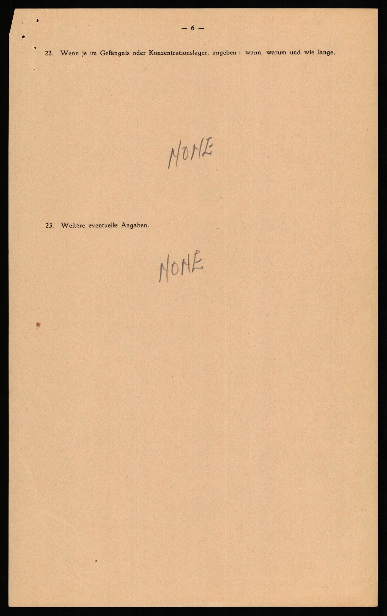 Forsvaret, Forsvarets overkommando II, AV/RA-RAFA-3915/D/Db/L0030: CI Questionaires. Tyske okkupasjonsstyrker i Norge. Tyskere., 1945-1946, p. 34