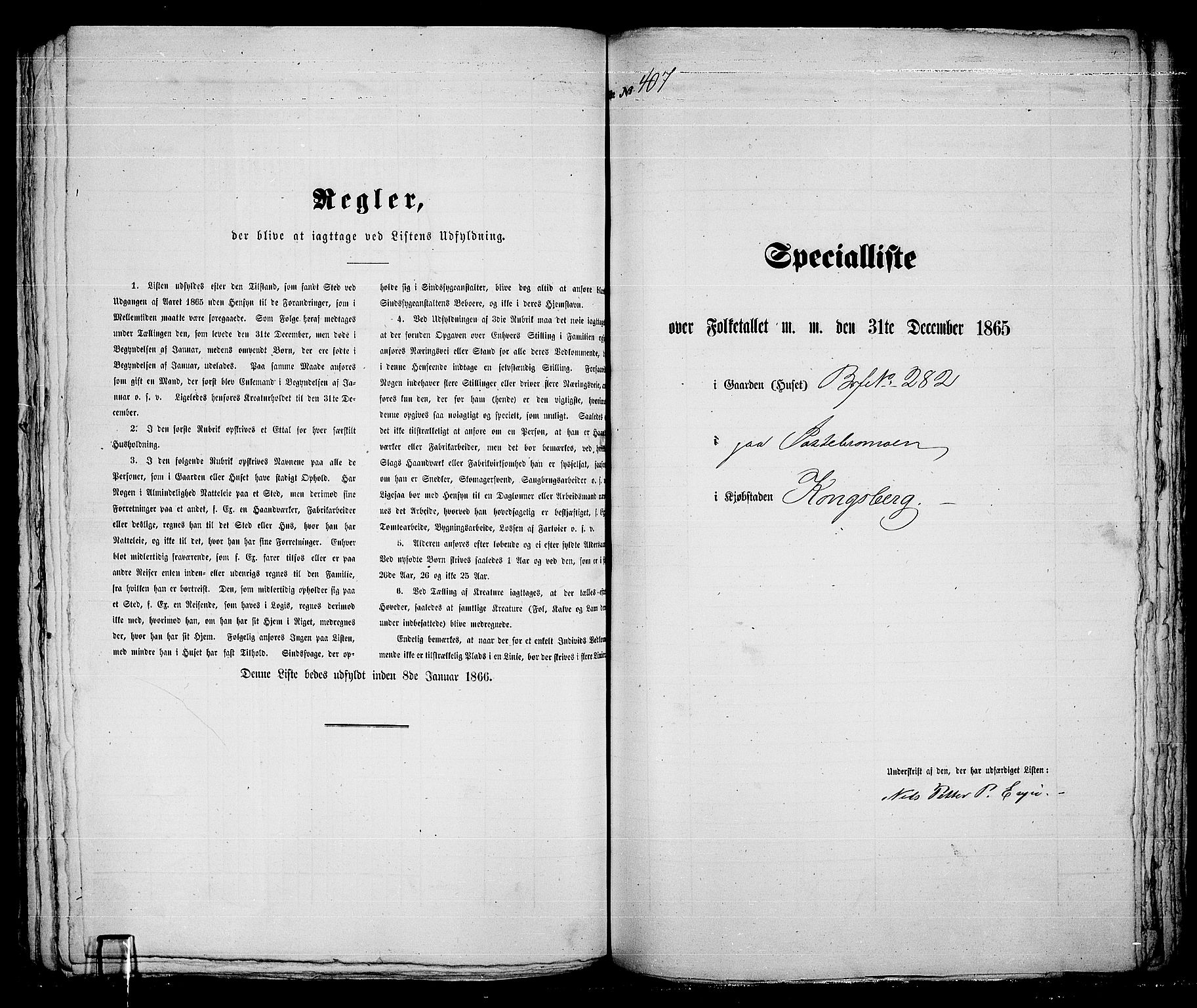 RA, 1865 census for Kongsberg/Kongsberg, 1865, p. 829