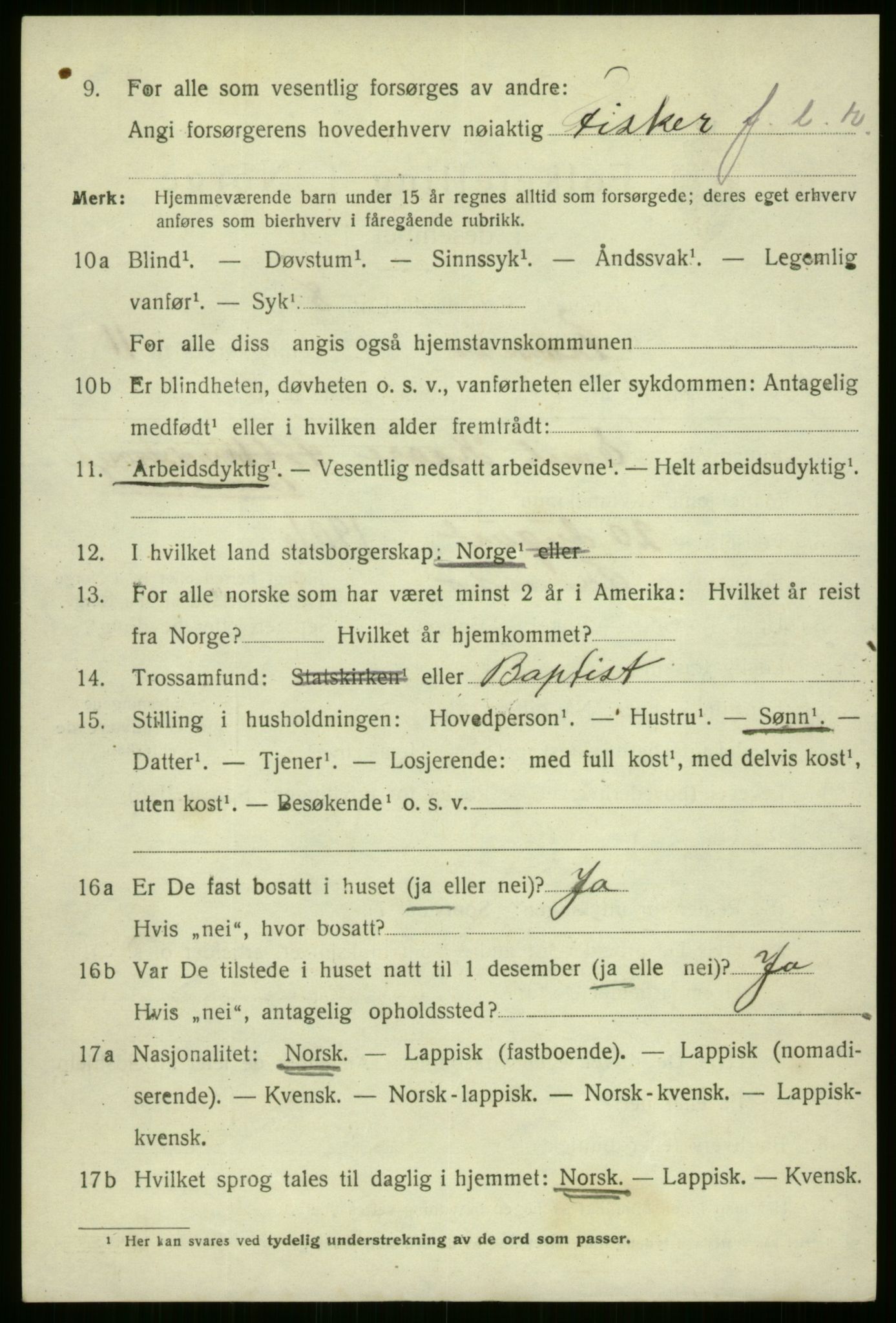 SATØ, 1920 census for Tromsø, 1920, p. 23030