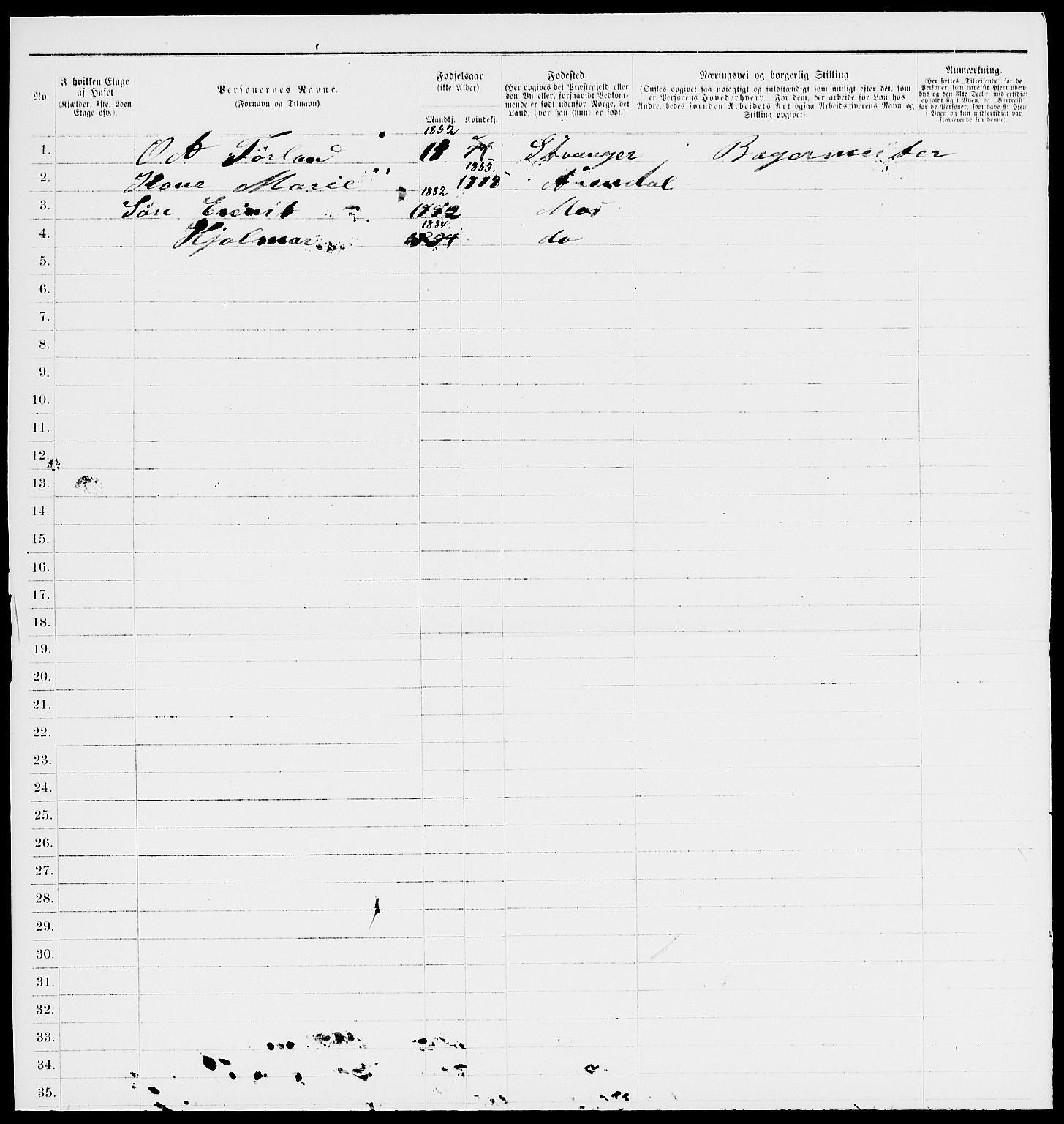 RA, 1885 census for 0104 Moss, 1885, p. 508