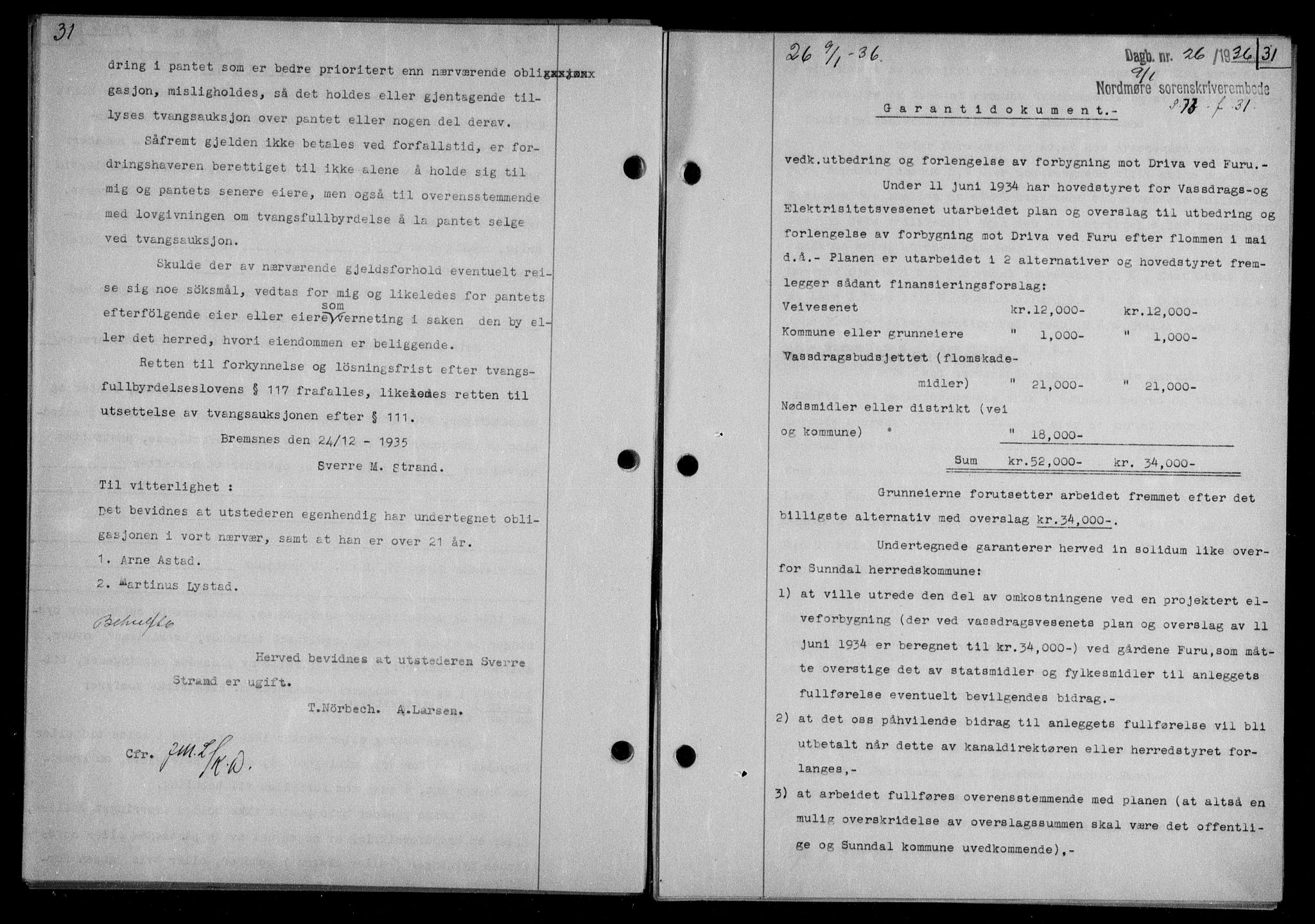 Nordmøre sorenskriveri, AV/SAT-A-4132/1/2/2Ca/L0087: Mortgage book no. 77, 1935-1936, Deed date: 09.01.1936