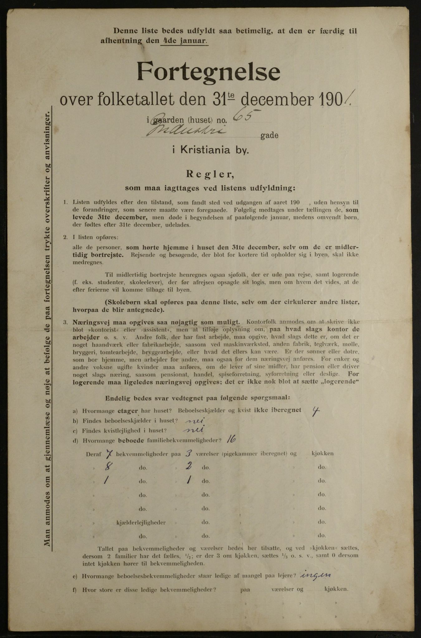 OBA, Municipal Census 1901 for Kristiania, 1901, p. 6873