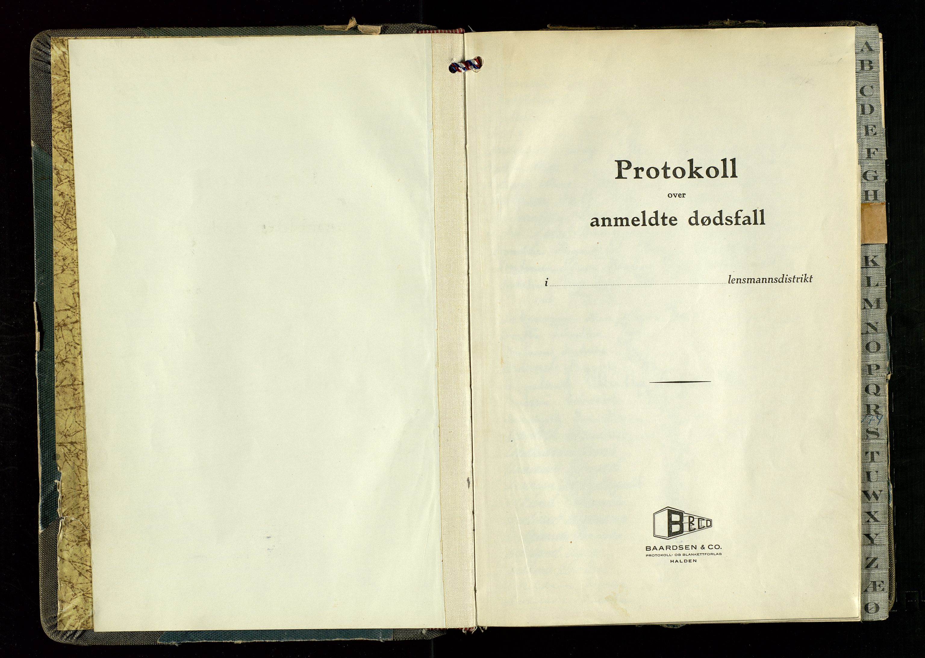 Hetland lensmannskontor, AV/SAST-A-100101/Gga/L0005: "Protokoll over anmeldte dødsfall" (med alfabetisk navneregister), 1945-1952
