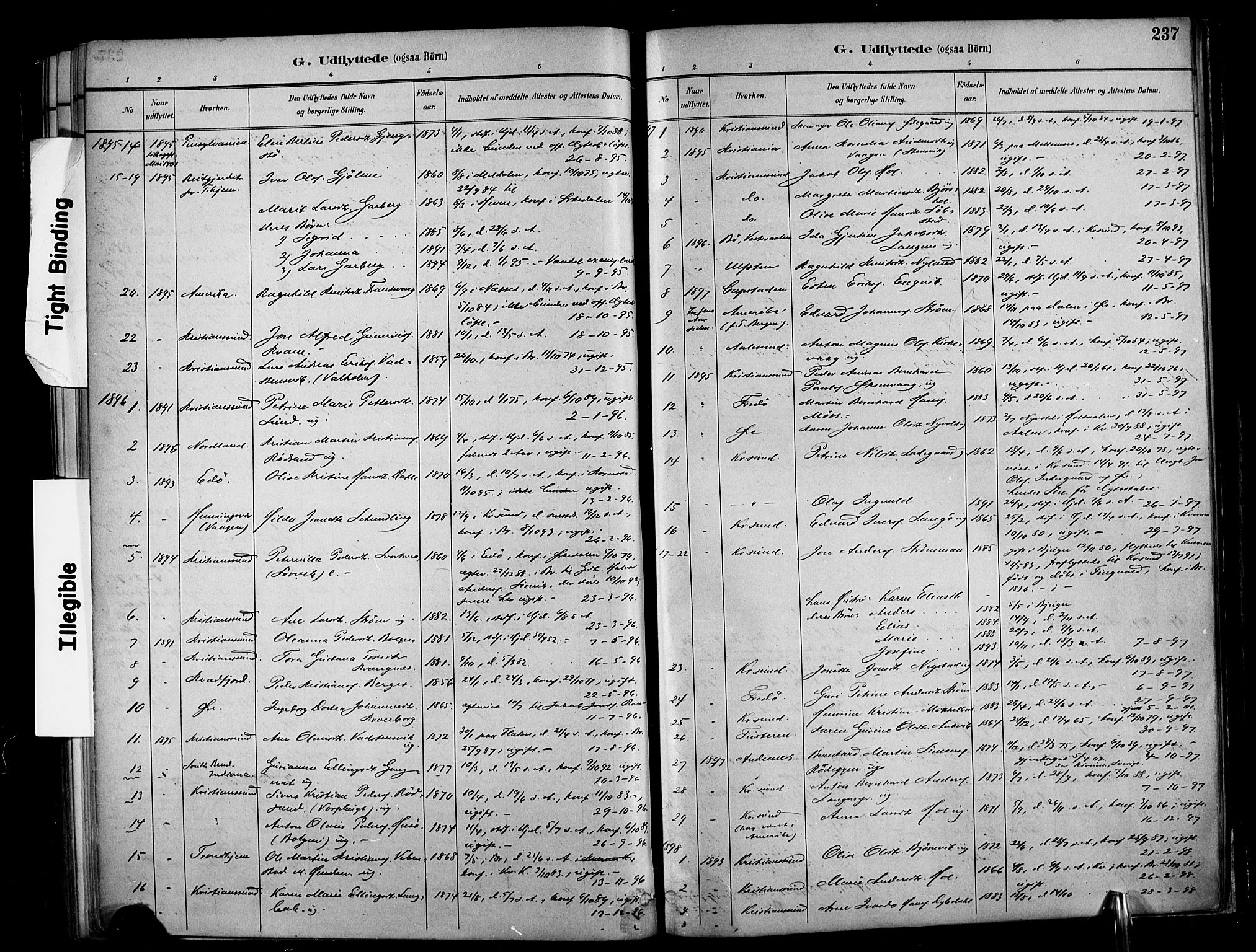 Ministerialprotokoller, klokkerbøker og fødselsregistre - Møre og Romsdal, SAT/A-1454/569/L0819: Parish register (official) no. 569A05, 1885-1899, p. 237