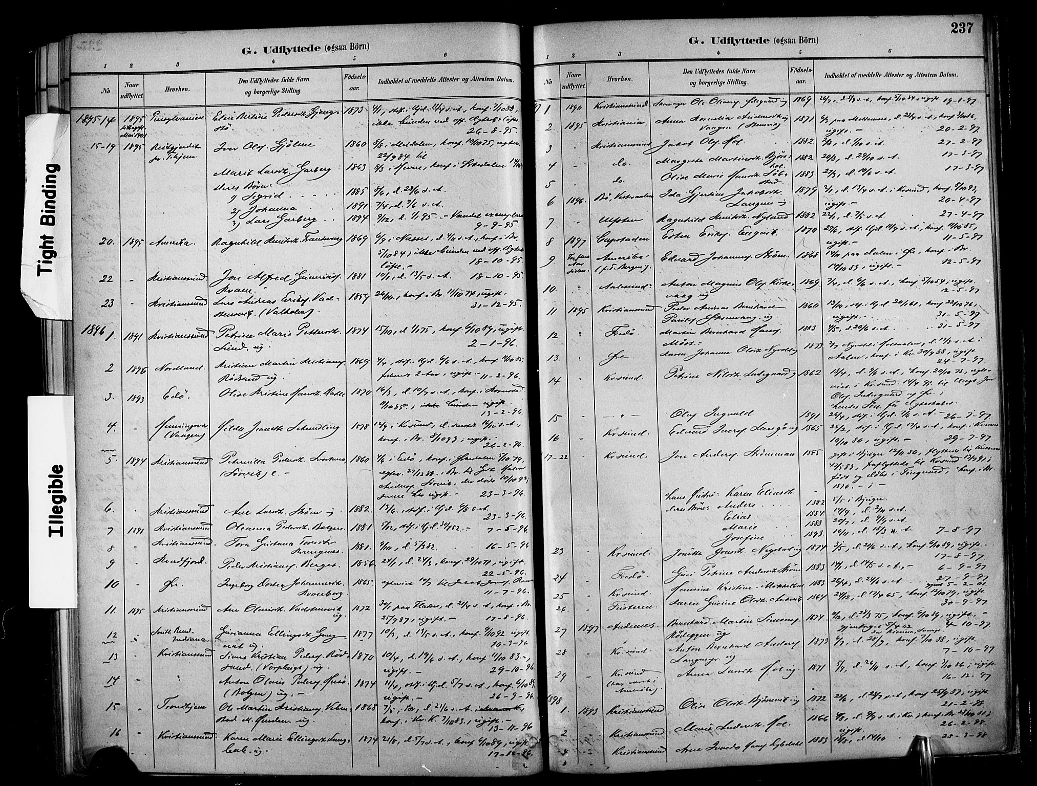 Ministerialprotokoller, klokkerbøker og fødselsregistre - Møre og Romsdal, AV/SAT-A-1454/569/L0819: Parish register (official) no. 569A05, 1885-1899, p. 237