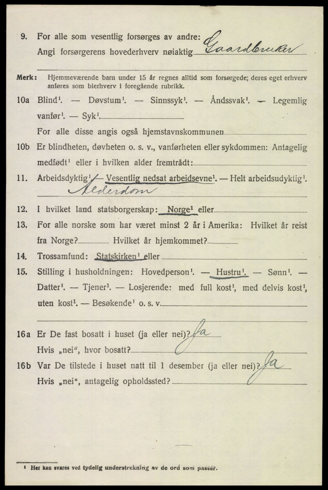 SAH, 1920 census for Tolga, 1920, p. 3068