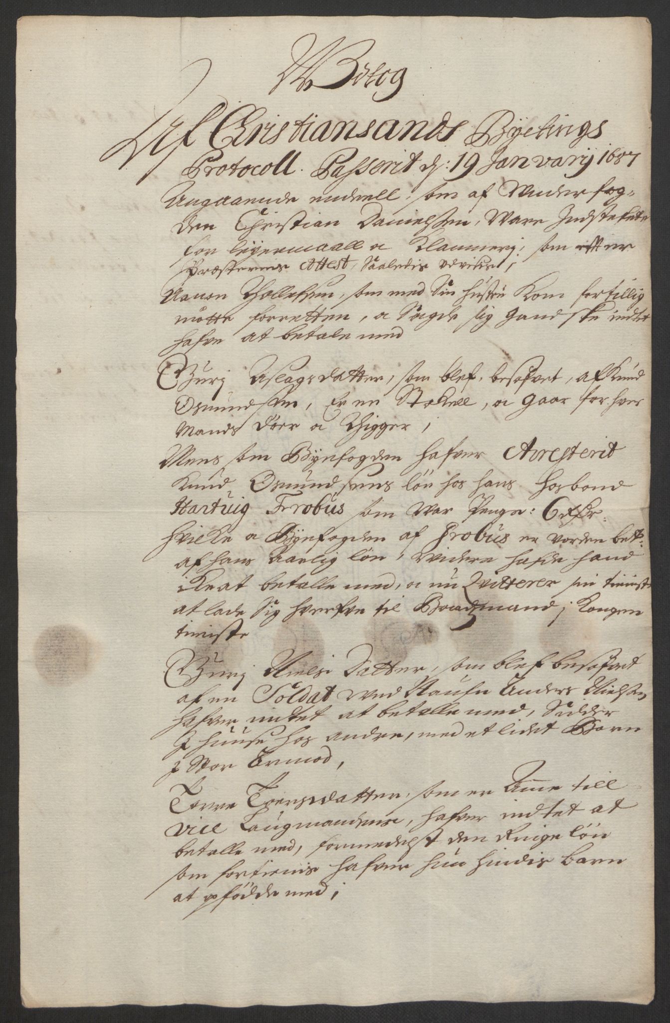 Rentekammeret inntil 1814, Reviderte regnskaper, Byregnskaper, AV/RA-EA-4066/R/Rm/L0285: [M18] Sikt og sakefall, 1681-1718, p. 71