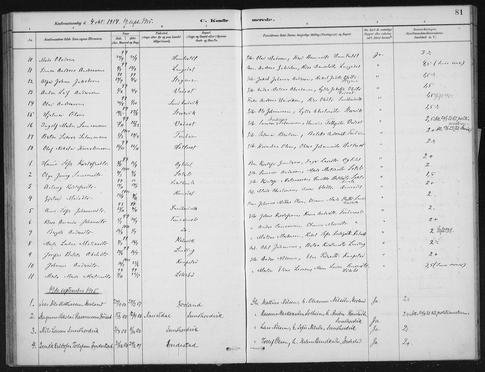 Kinn sokneprestembete, SAB/A-80801/H/Haa/Haae/L0001: Parish register (official) no. E 1, 1890-1916, p. 81