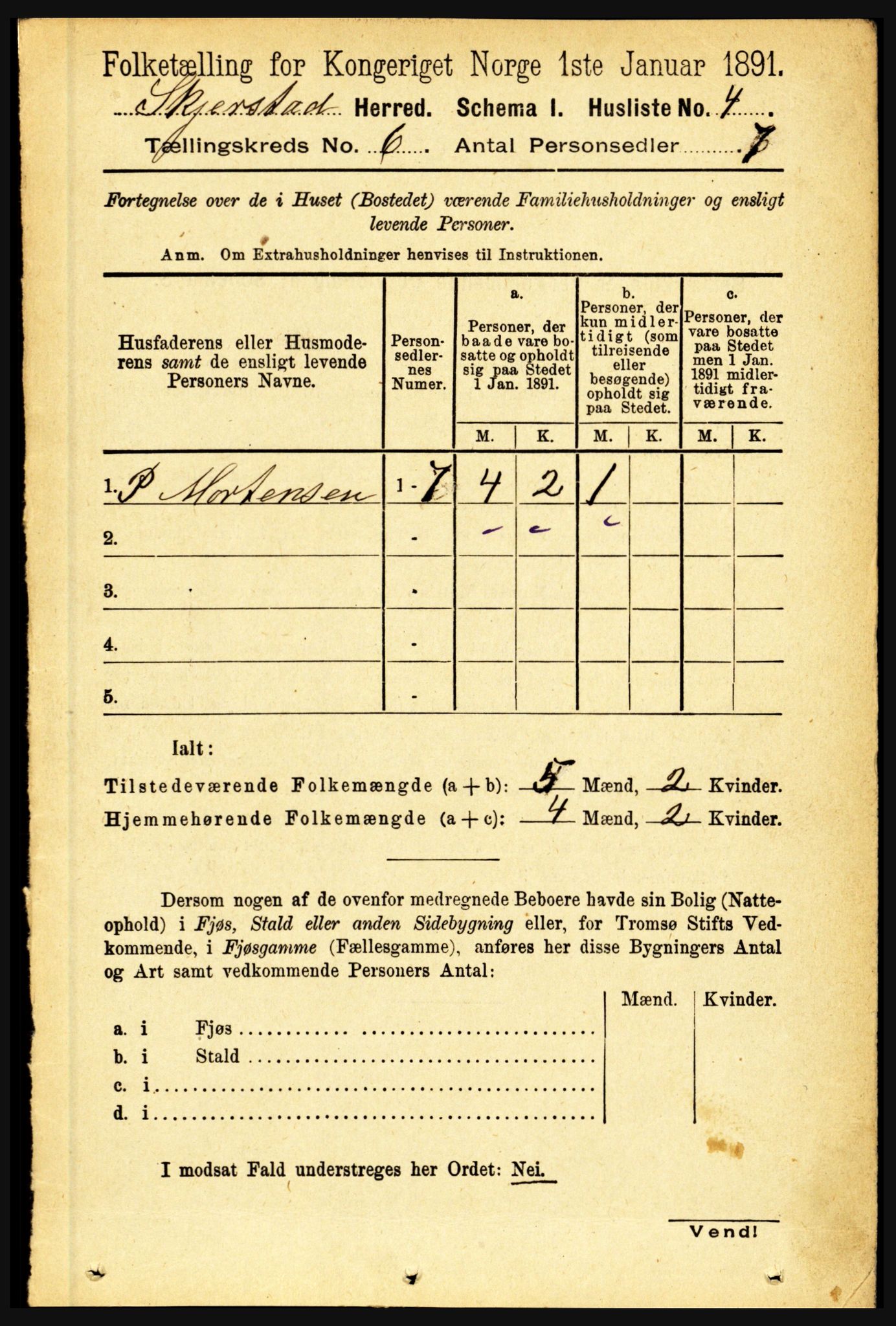 RA, 1891 census for 1842 Skjerstad, 1891, p. 1904