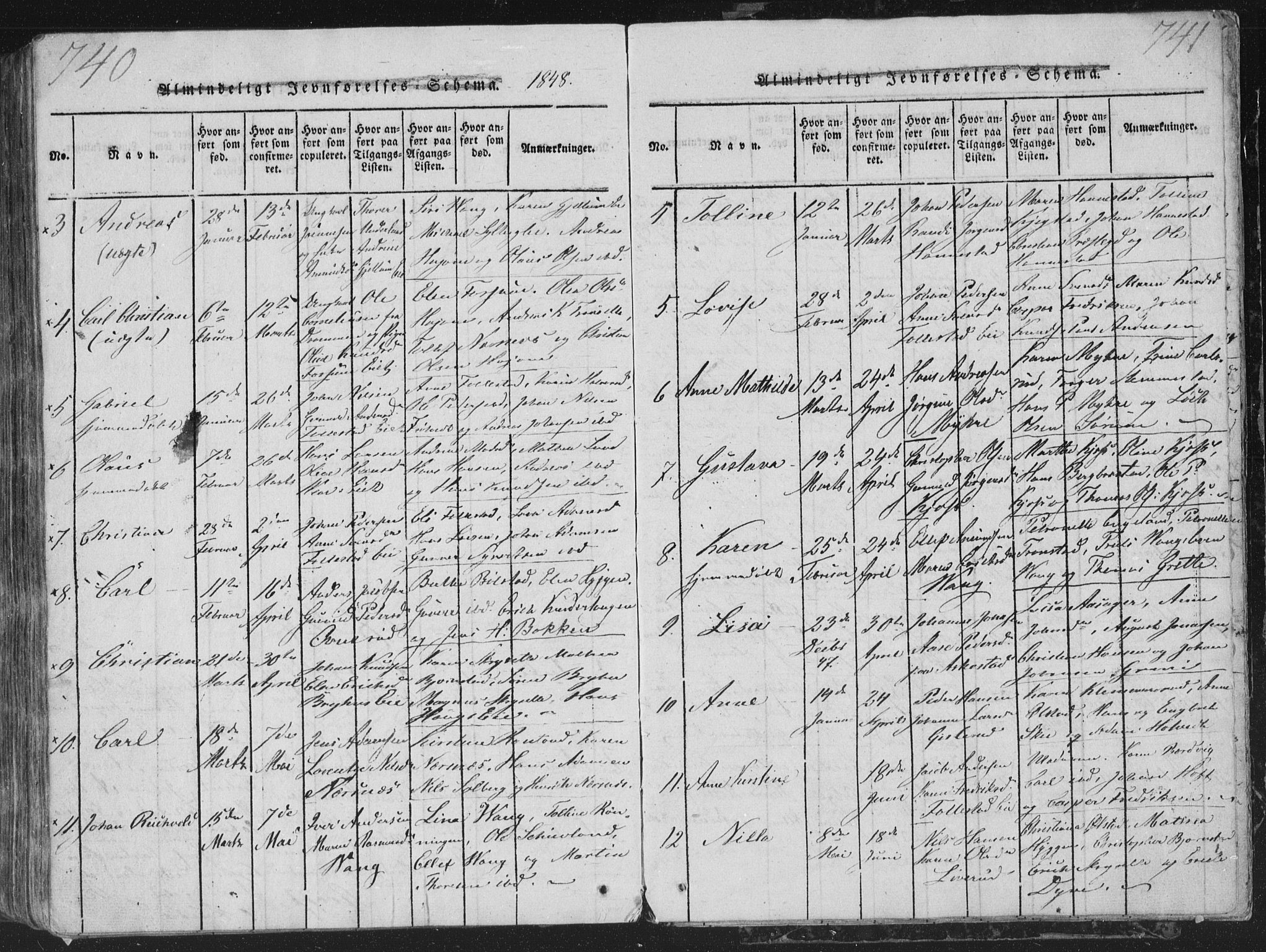 Røyken kirkebøker, AV/SAKO-A-241/G/Ga/L0003: Parish register (copy) no. 3, 1814-1856, p. 740-741