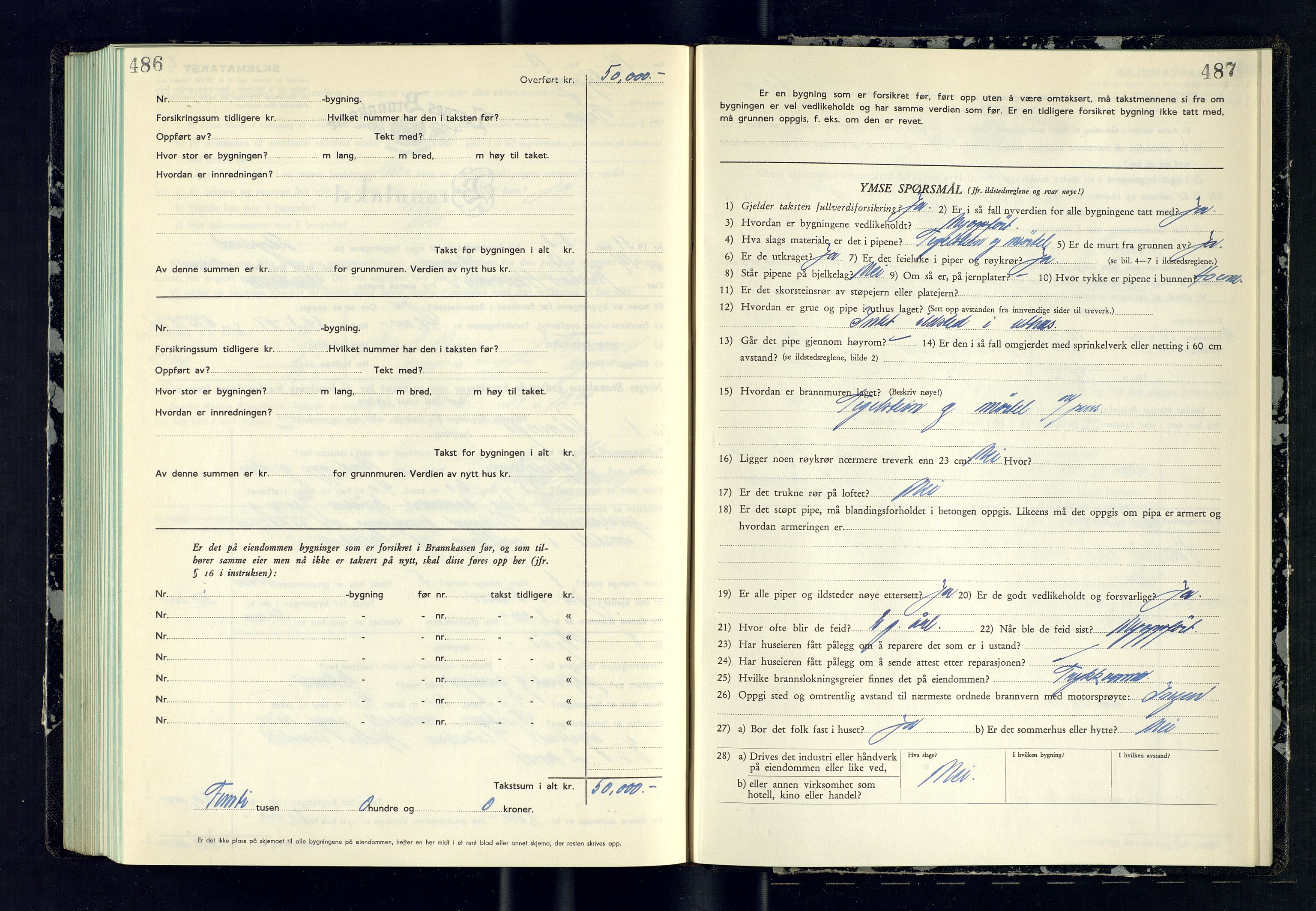 Skjervøy lensmannskontor, AV/SATØ-SATØ-63/F/Fu/Fub/L0275: Branntakstprotokoll (S), 1950-1951, p. 486-487