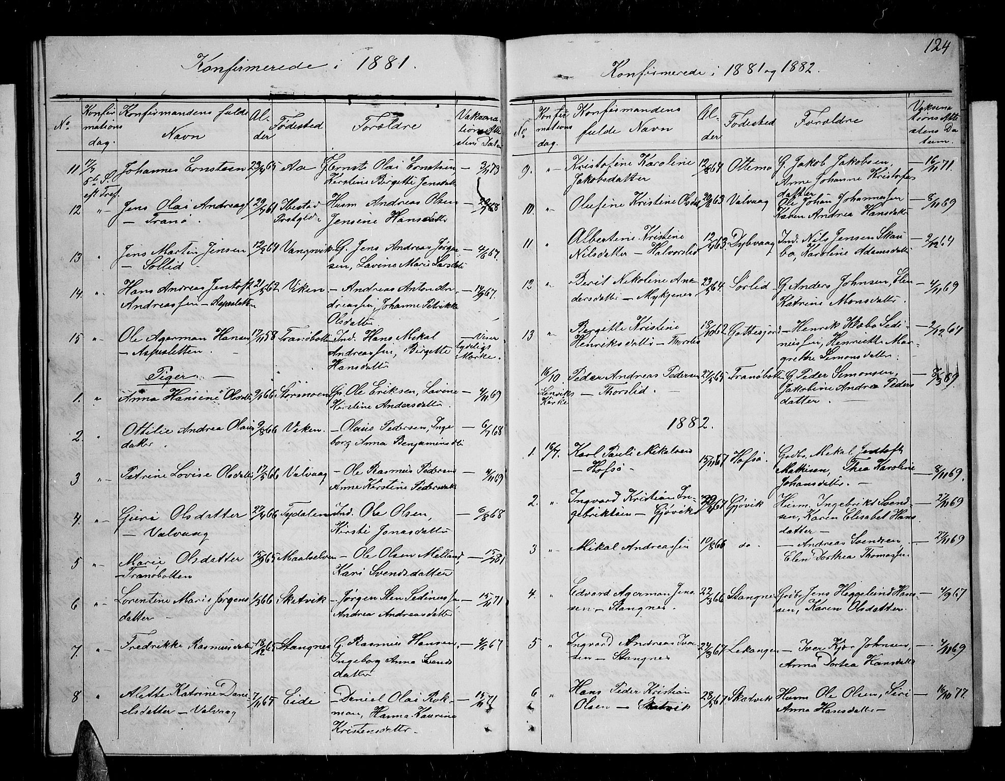 Tranøy sokneprestkontor, SATØ/S-1313/I/Ia/Iab/L0003klokker: Parish register (copy) no. 3, 1861-1887, p. 124