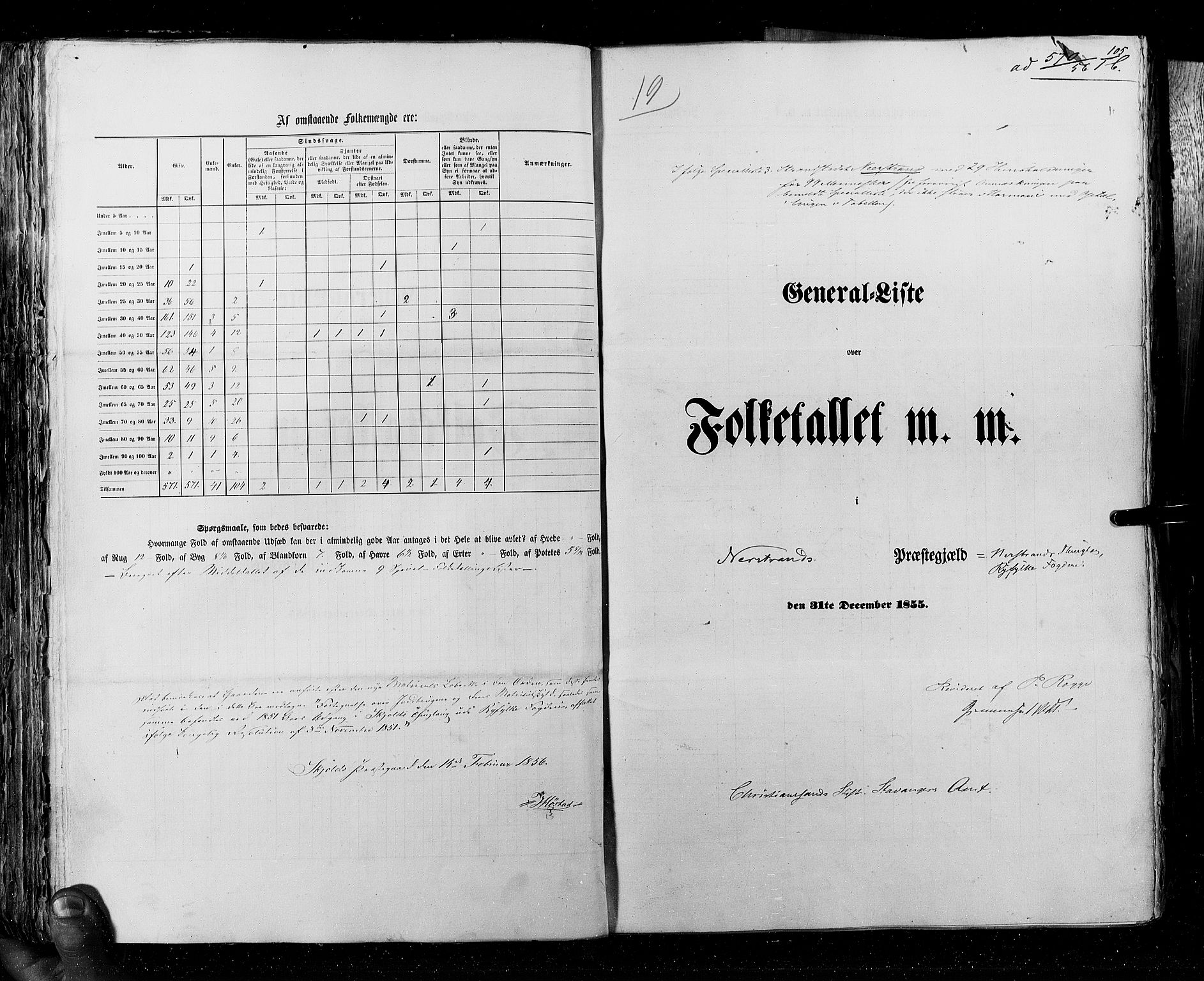 RA, Census 1855, vol. 4: Stavanger amt og Søndre Bergenhus amt, 1855, p. 105