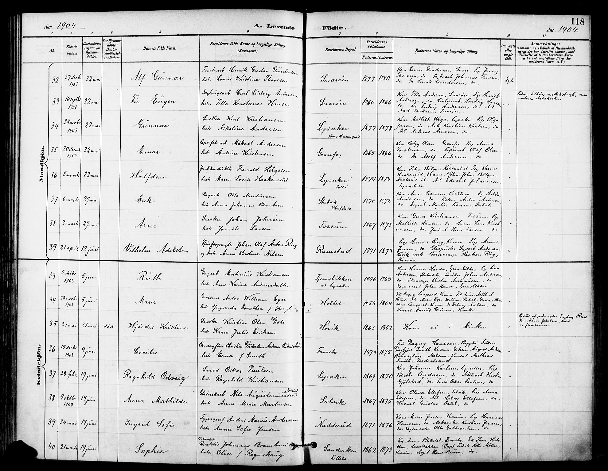 Asker prestekontor Kirkebøker, SAO/A-10256a/F/Fc/L0003: Parish register (official) no. III 3, 1892-1904, p. 118