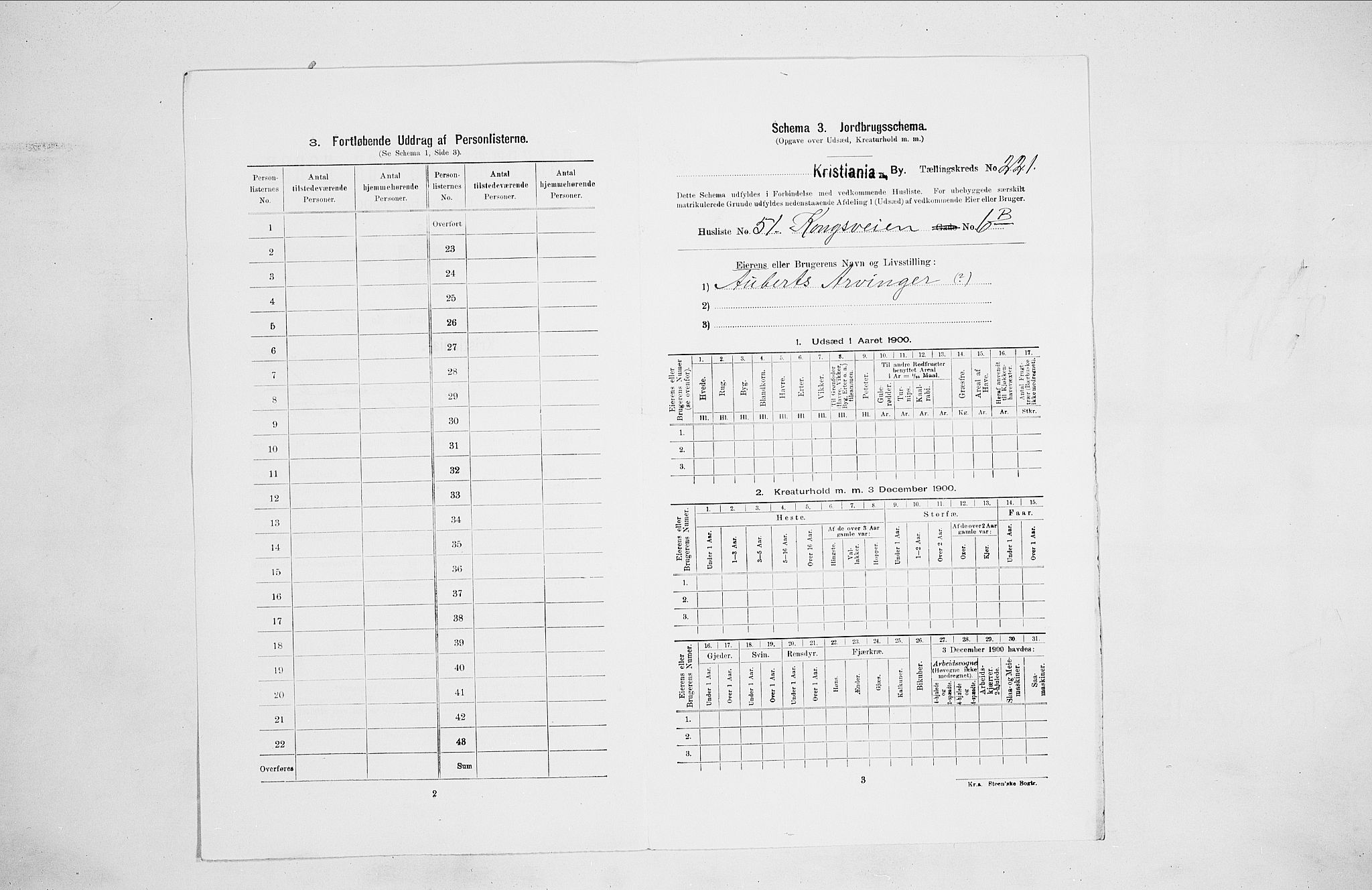 SAO, 1900 census for Kristiania, 1900, p. 48891