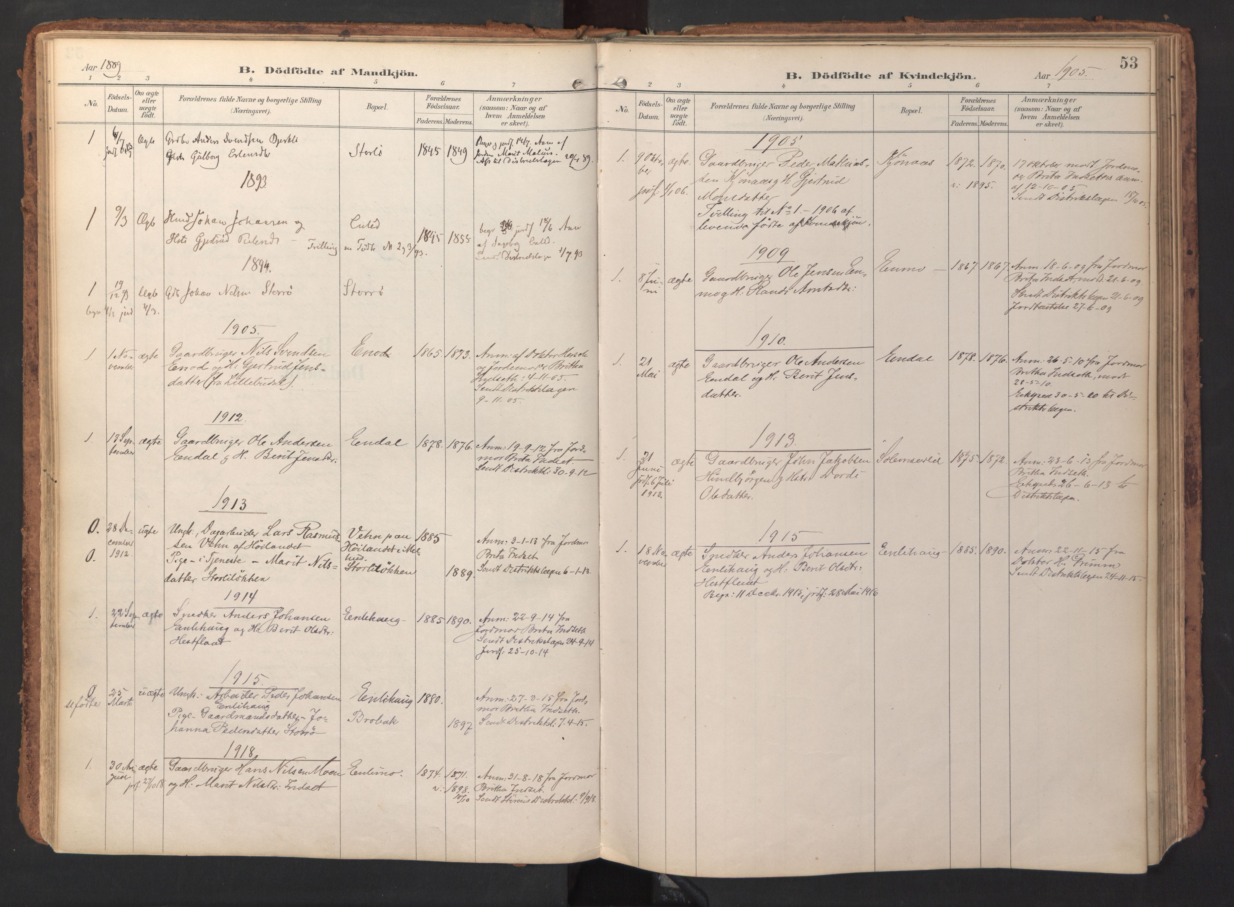 Ministerialprotokoller, klokkerbøker og fødselsregistre - Sør-Trøndelag, SAT/A-1456/690/L1050: Parish register (official) no. 690A01, 1889-1929, p. 53