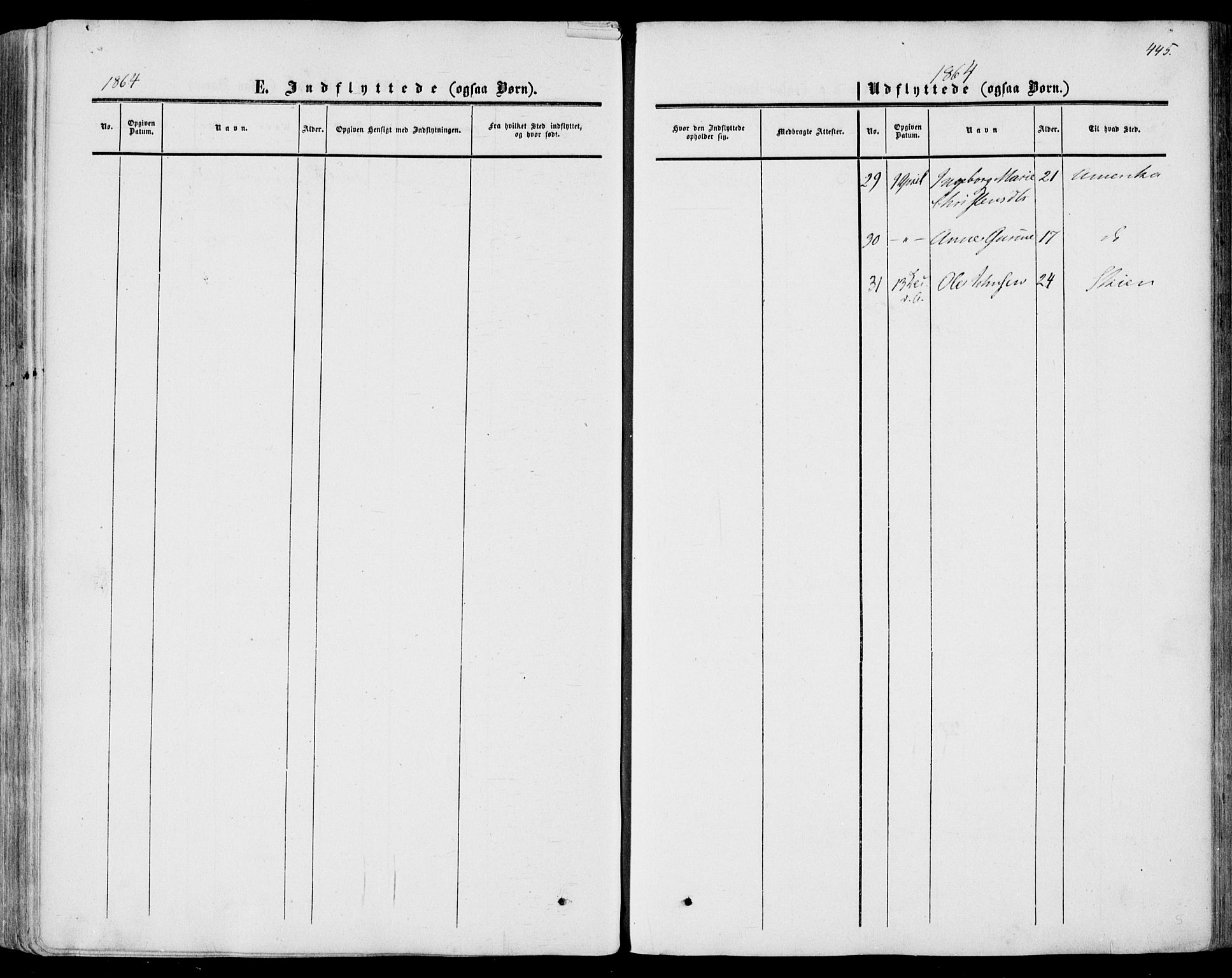 Porsgrunn kirkebøker , AV/SAKO-A-104/F/Fa/L0007: Parish register (official) no. 7, 1858-1877, p. 445