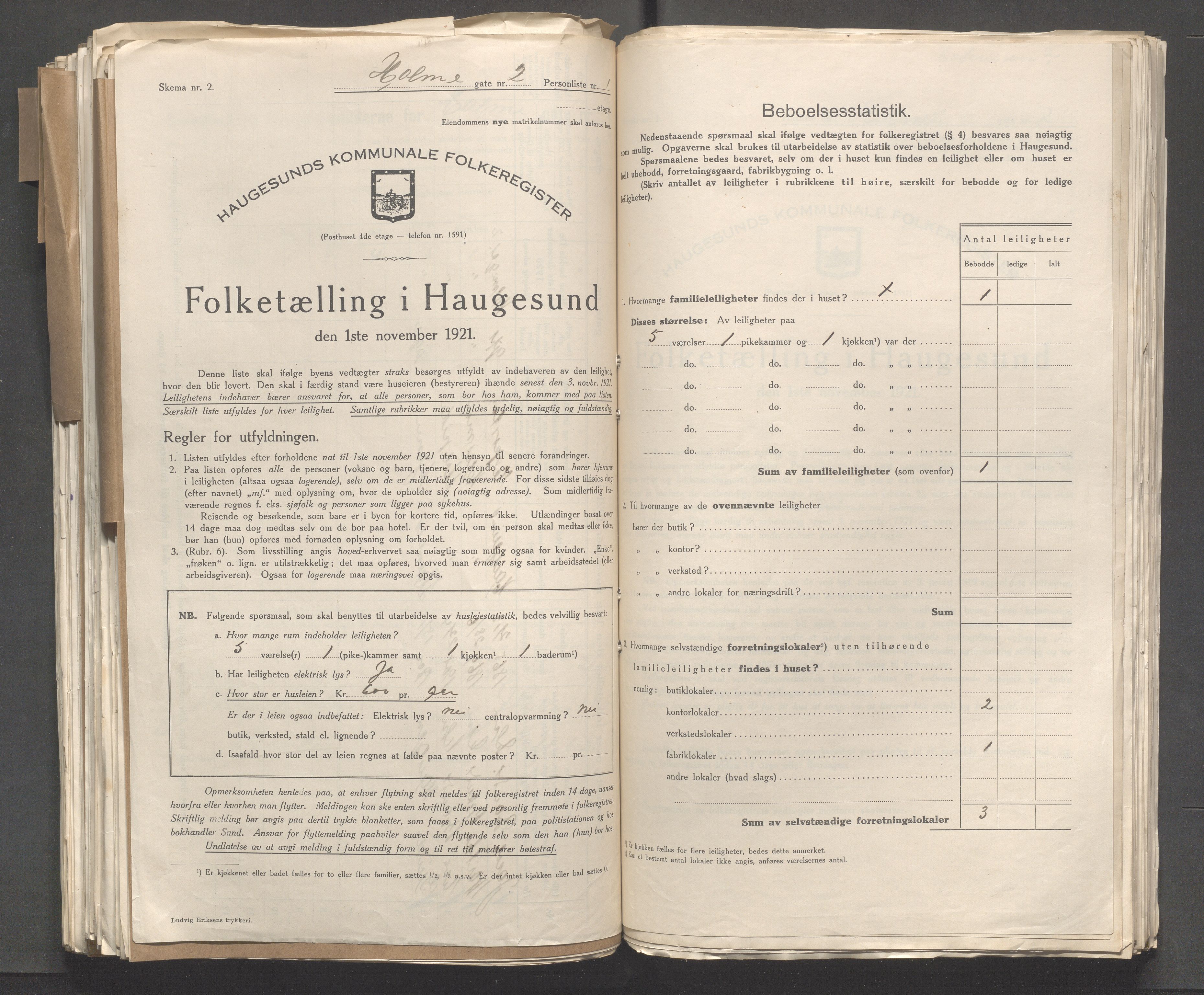 IKAR, Local census 1.11.1921 for Haugesund, 1921, p. 6119