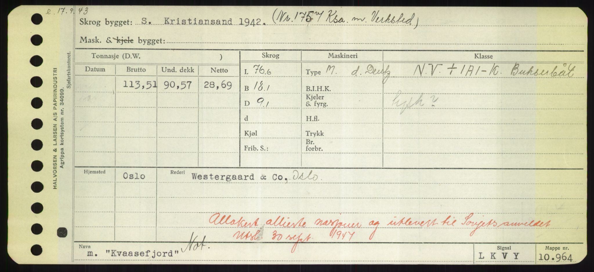 Sjøfartsdirektoratet med forløpere, Skipsmålingen, AV/RA-S-1627/H/Hd/L0021: Fartøy, Kor-Kår, p. 387