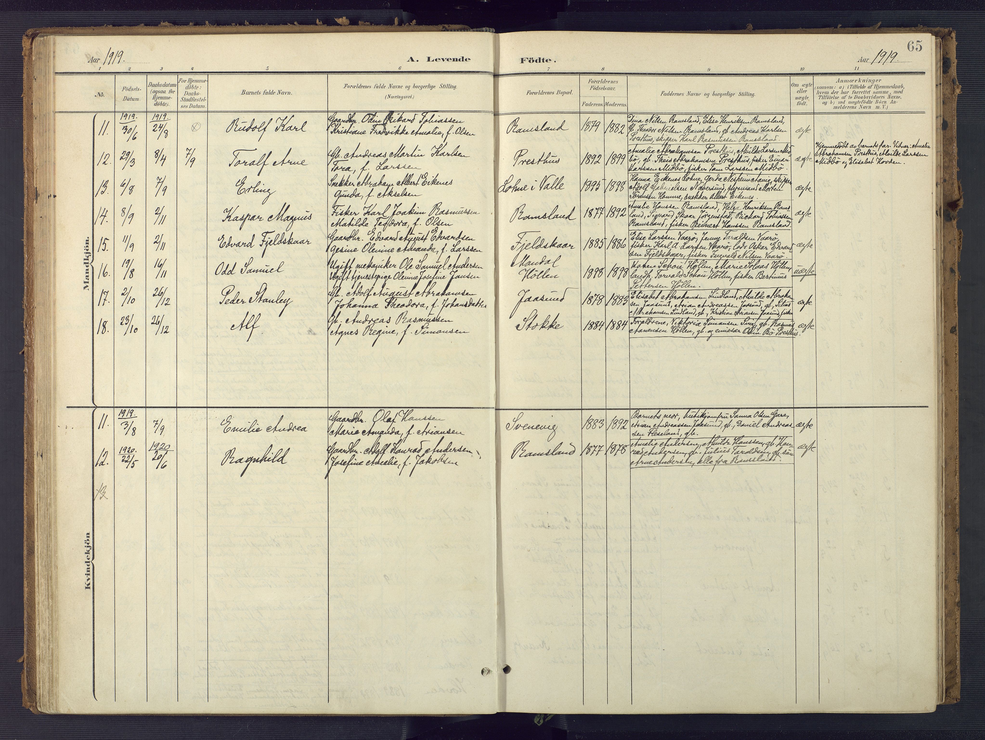 Sør-Audnedal sokneprestkontor, AV/SAK-1111-0039/F/Fa/Faa/L0005: Parish register (official) no. A 5, 1900-1923, p. 65