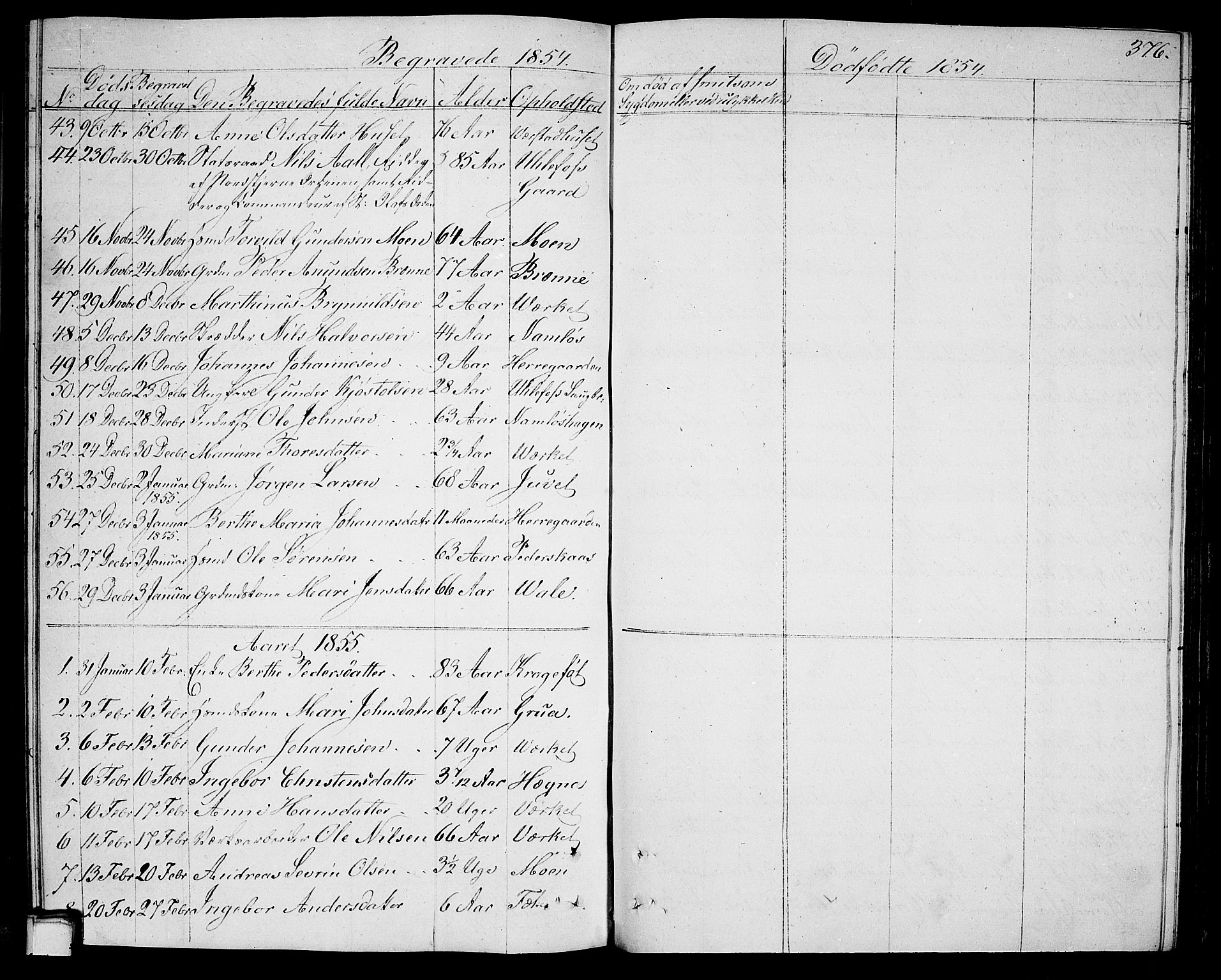 Holla kirkebøker, AV/SAKO-A-272/G/Ga/L0003: Parish register (copy) no. I 3, 1849-1866, p. 376