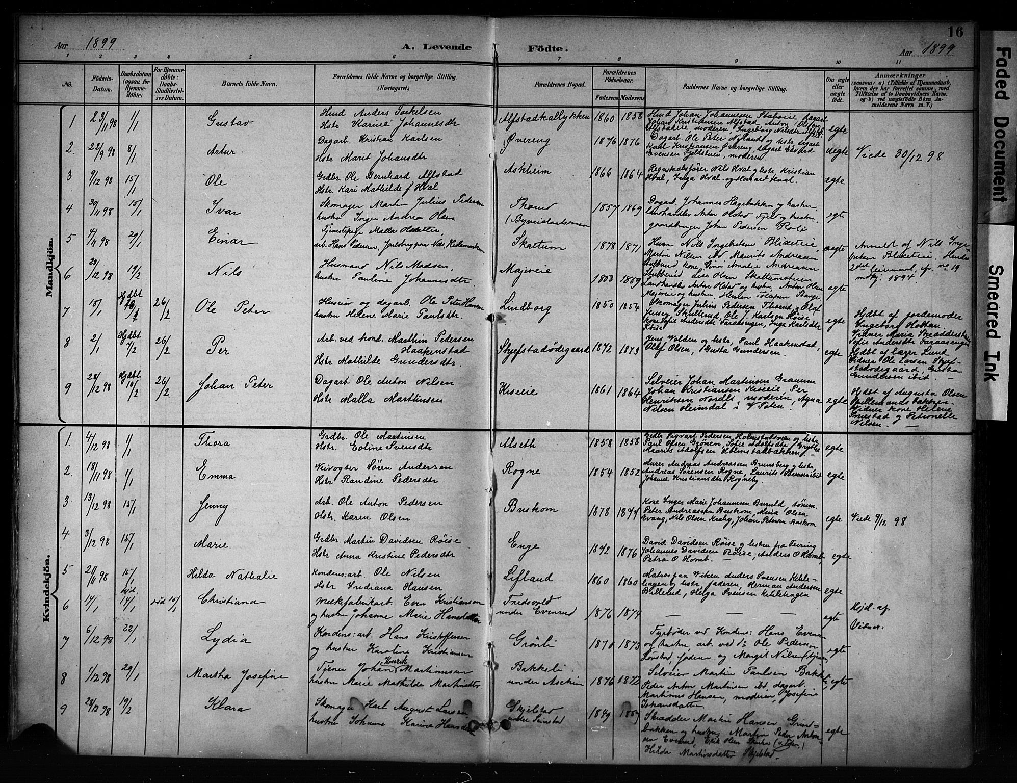 Østre Toten prestekontor, AV/SAH-PREST-104/H/Ha/Haa/L0008: Parish register (official) no. 8, 1897-1909, p. 16