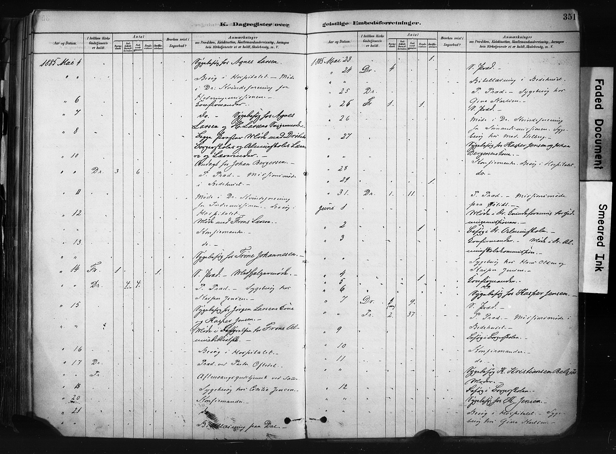 Drøbak prestekontor Kirkebøker, AV/SAO-A-10142a/F/Fb/L0001: Parish register (official) no. II 1, 1878-1891, p. 351