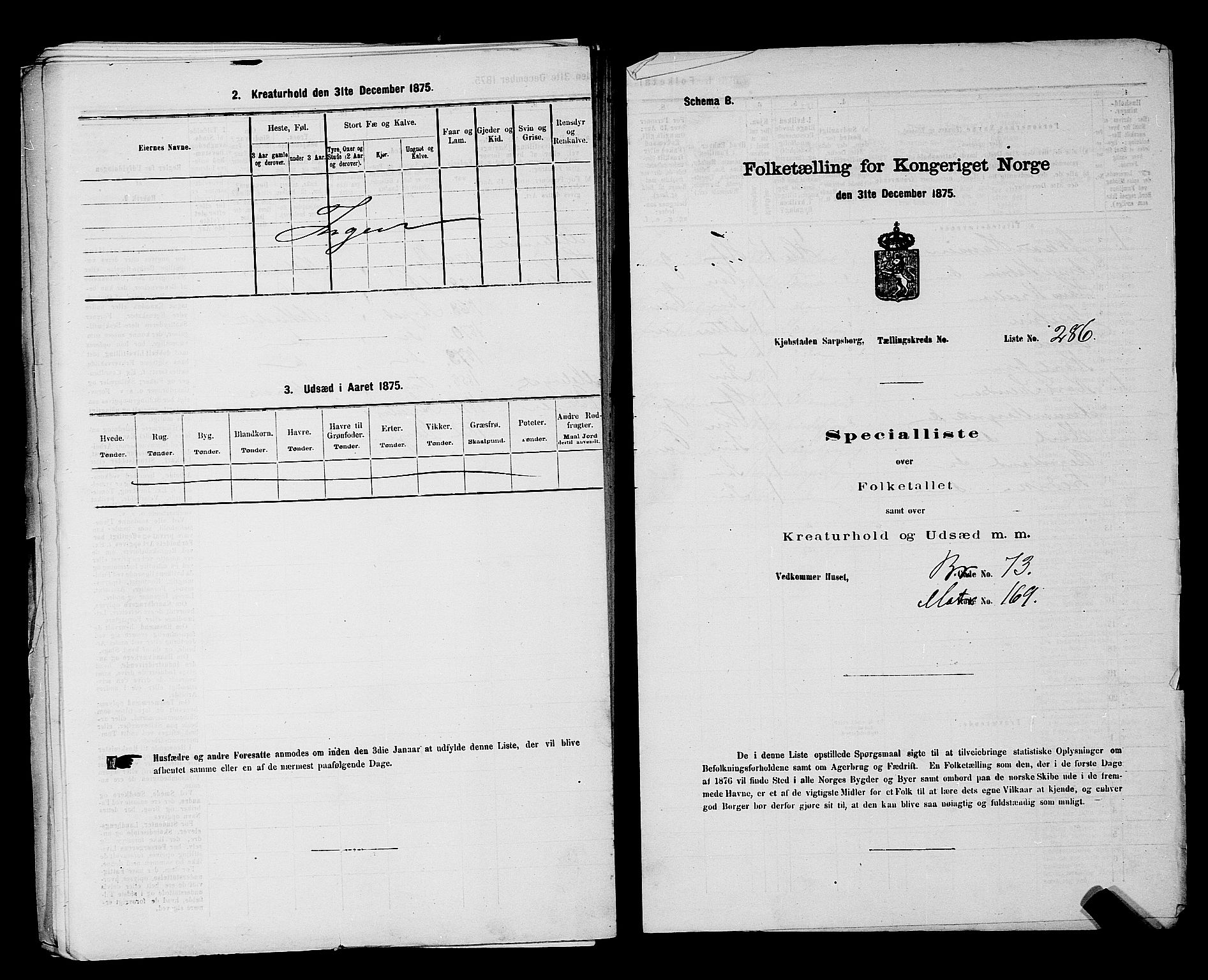 RA, 1875 census for 0102P Sarpsborg, 1875, p. 657