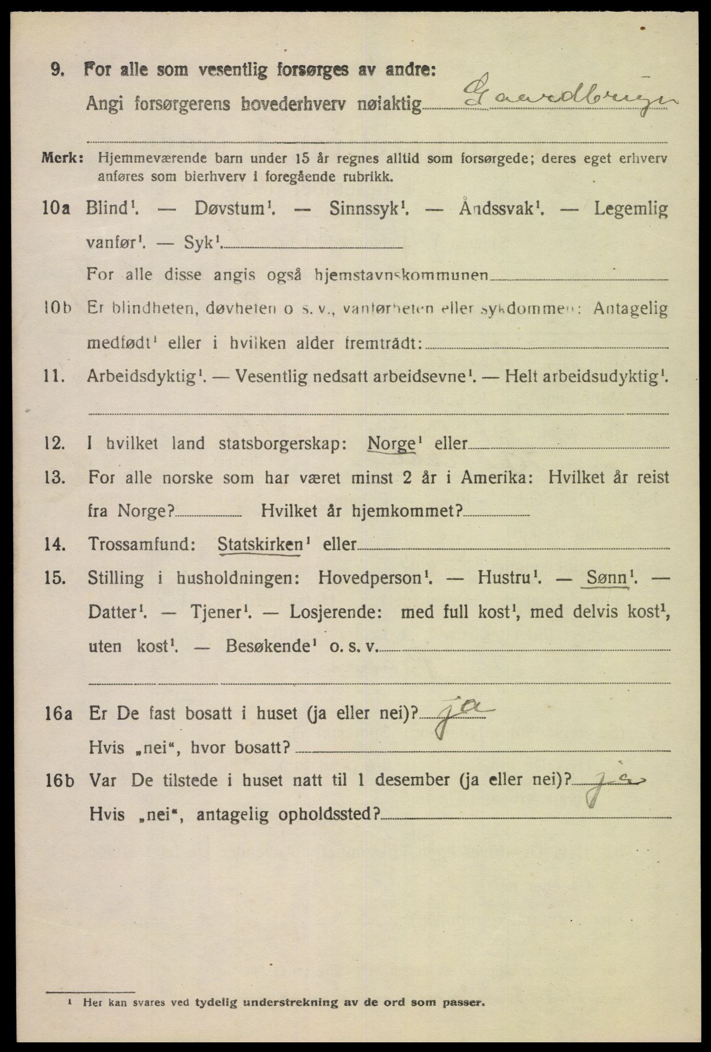 SAK, 1920 census for Eiken, 1920, p. 1658