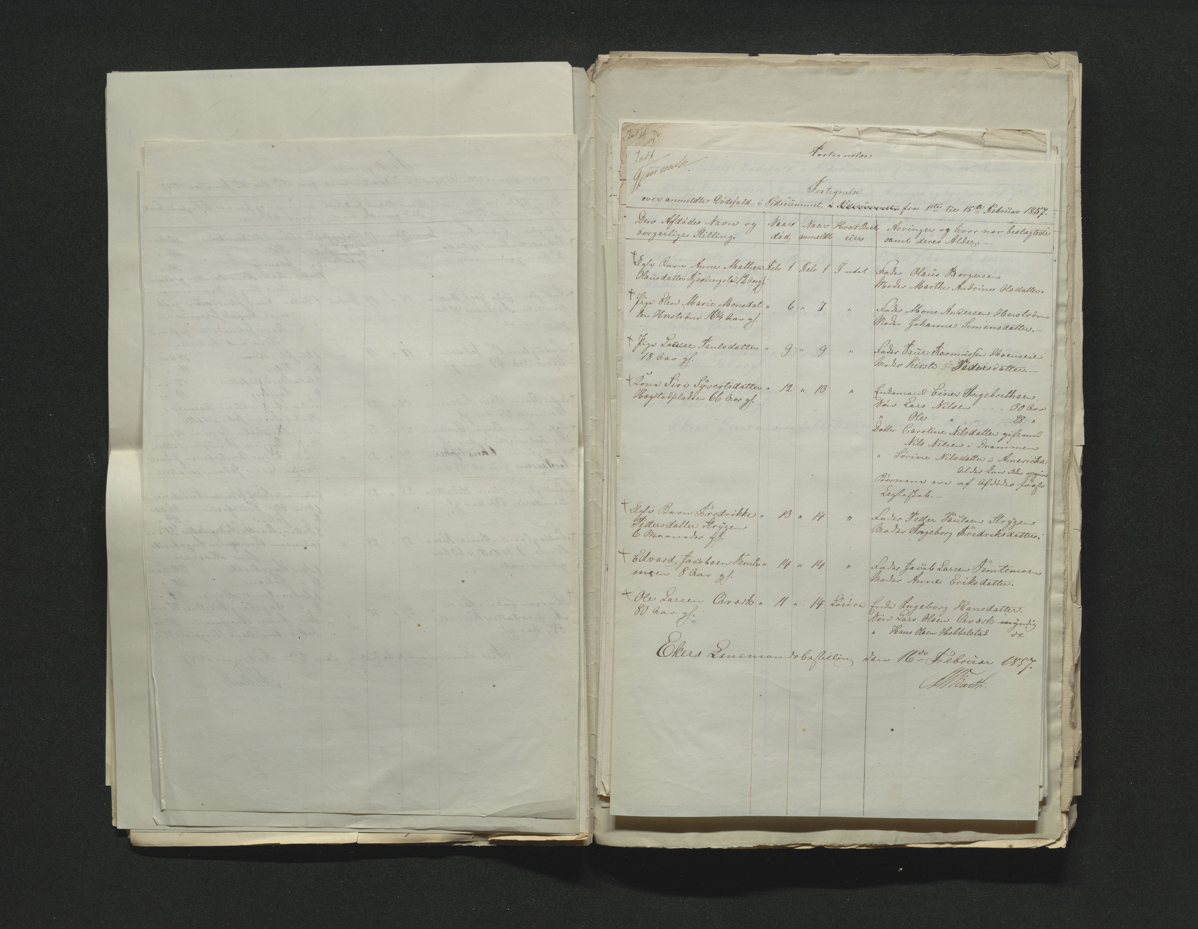 Eiker, Modum og Sigdal sorenskriveri, AV/SAKO-A-123/H/Ha/Hab/L0009: Dødsfallsmeldinger, 1854-1857, p. 410