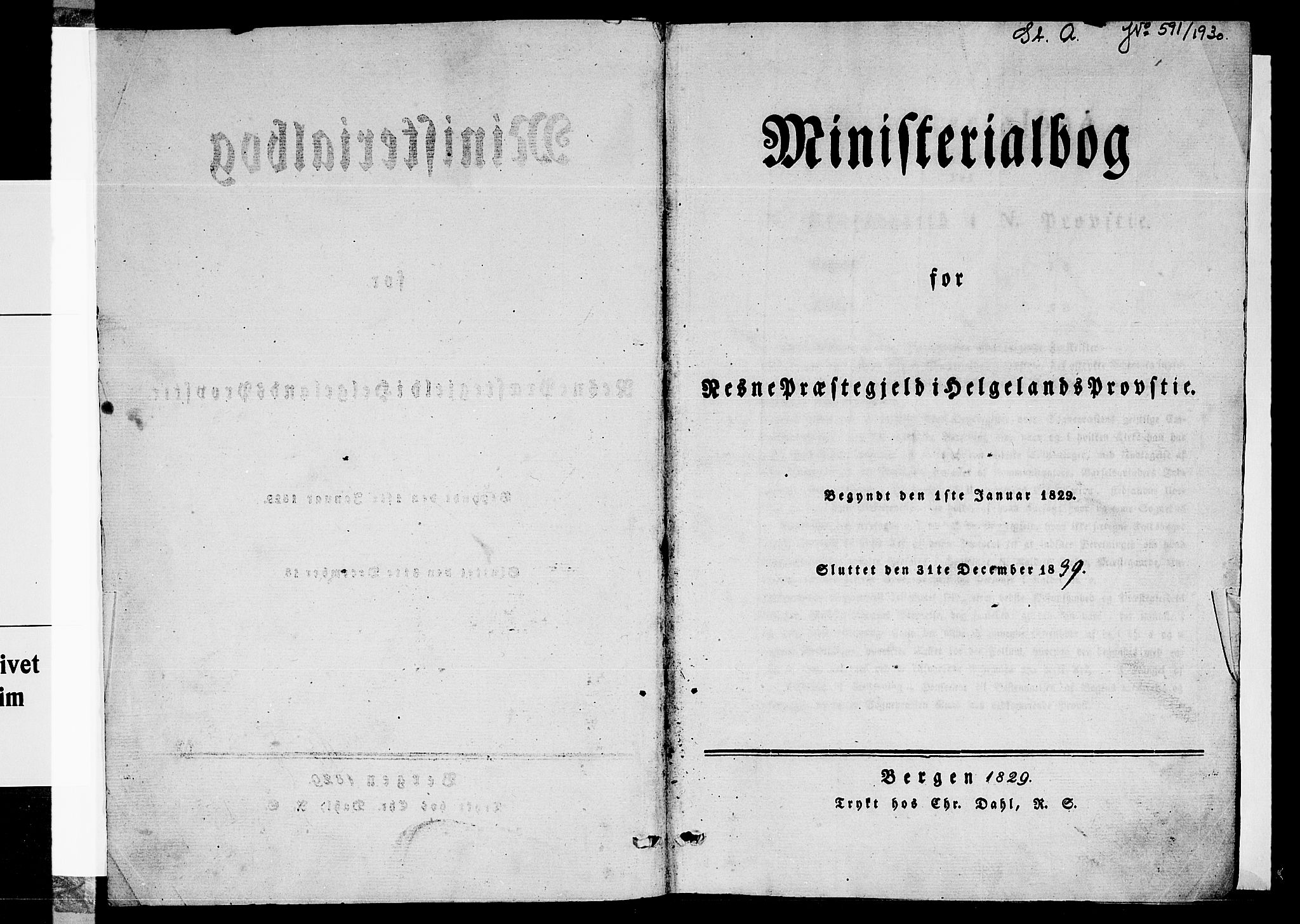 Ministerialprotokoller, klokkerbøker og fødselsregistre - Nordland, SAT/A-1459/838/L0548: Parish register (official) no. 838A06, 1829-1839