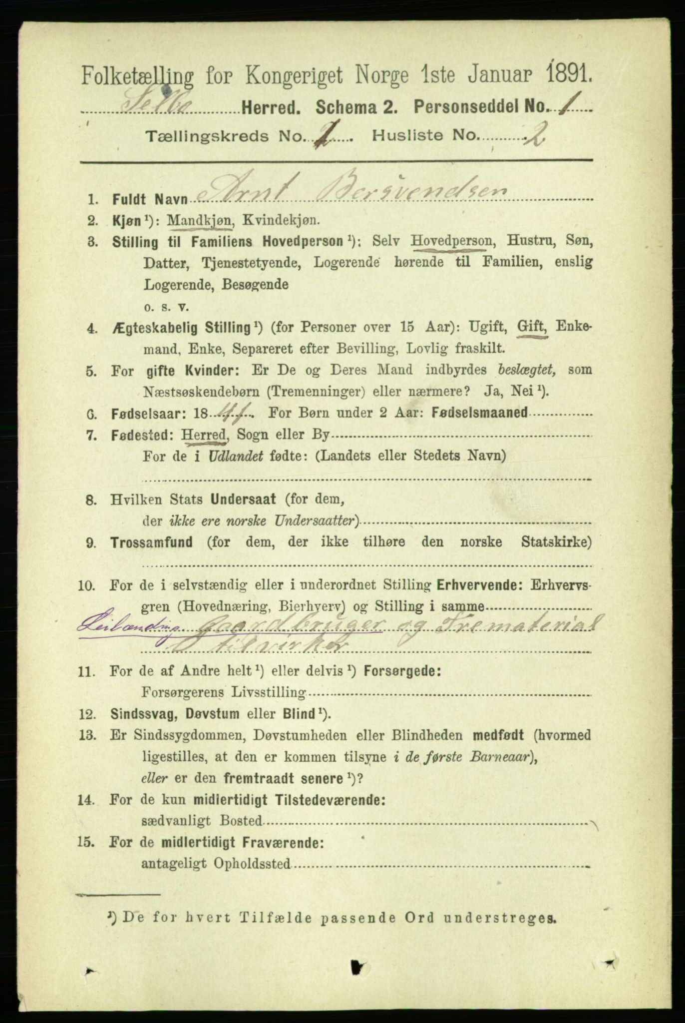 RA, 1891 census for 1664 Selbu, 1891, p. 76