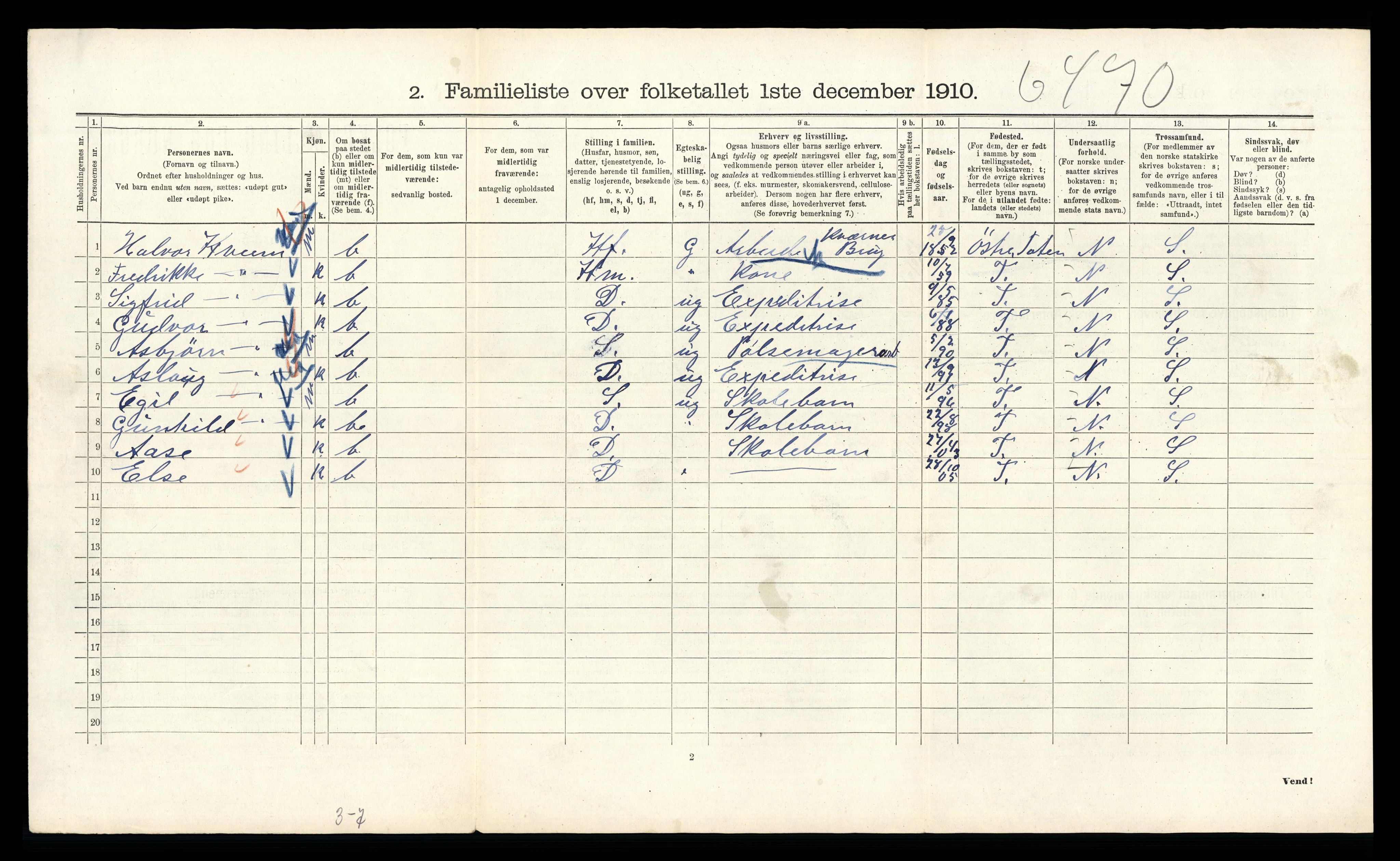 RA, 1910 census for Kristiania, 1910, p. 51122