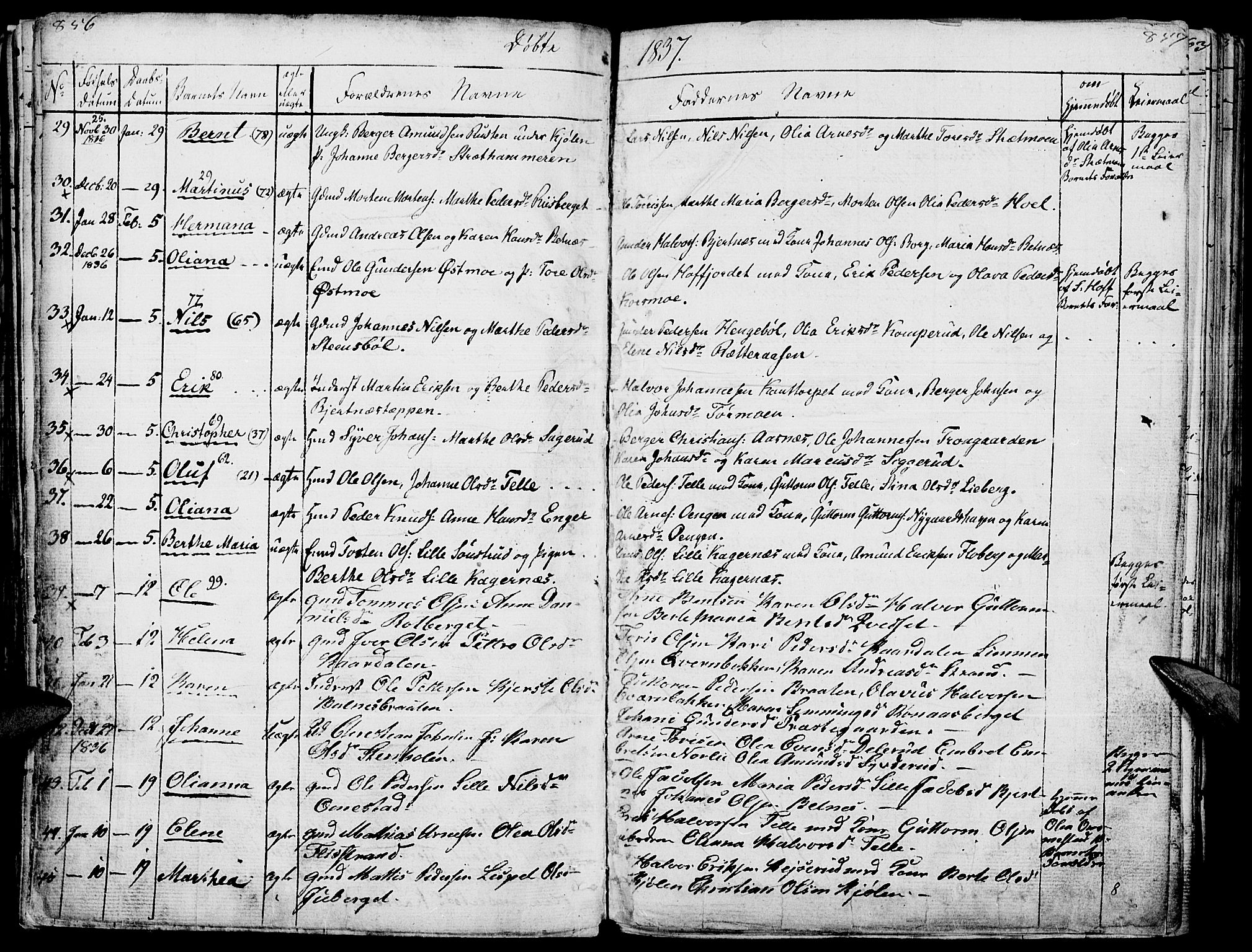 Hof prestekontor, AV/SAH-PREST-038/H/Ha/Haa/L0006: Parish register (official) no. 6, 1822-1841, p. 856-857