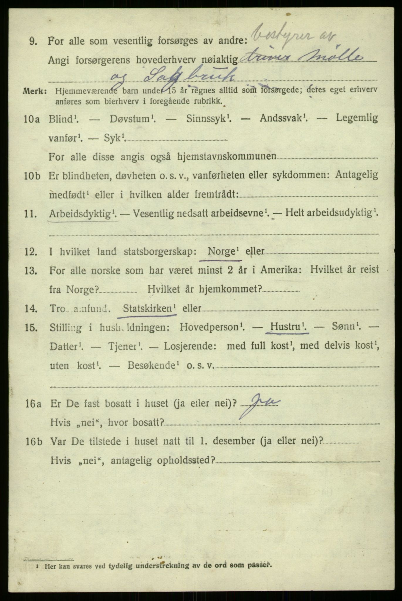 SAB, 1920 census for Lindås, 1920, p. 2834