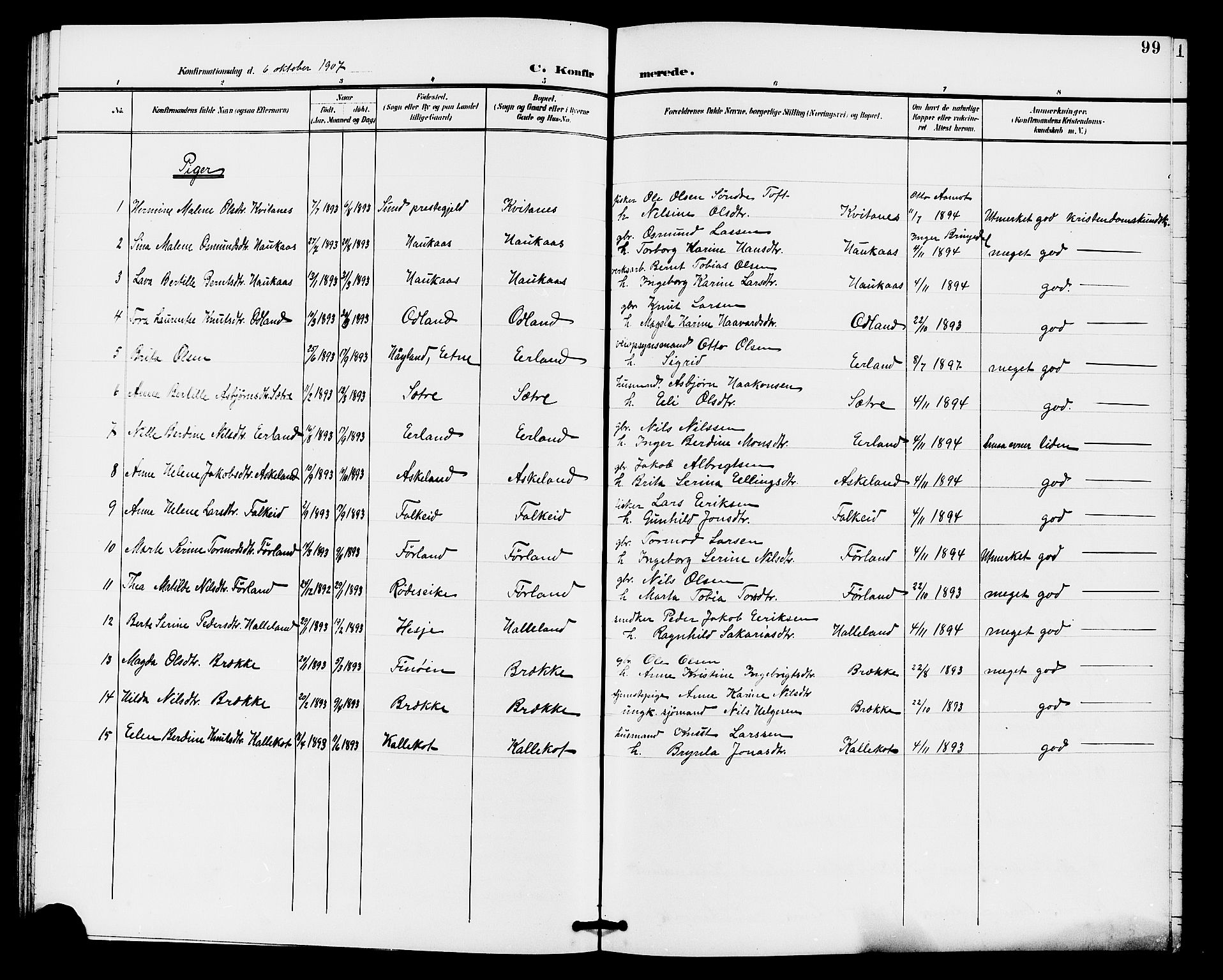 Tysvær sokneprestkontor, AV/SAST-A -101864/H/Ha/Haa/L0008: Parish register (official) no. A 8, 1897-1912, p. 99