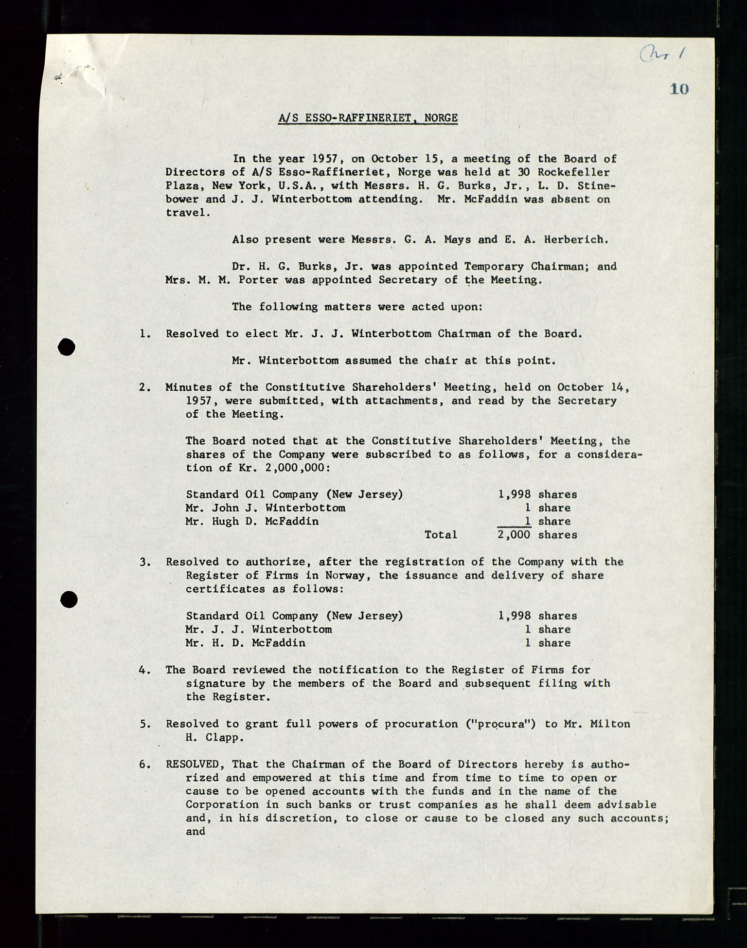 PA 1537 - A/S Essoraffineriet Norge, AV/SAST-A-101957/A/Aa/L0001/0001: Styremøter / Styremøter, board meetings, 1959-1961, p. 317