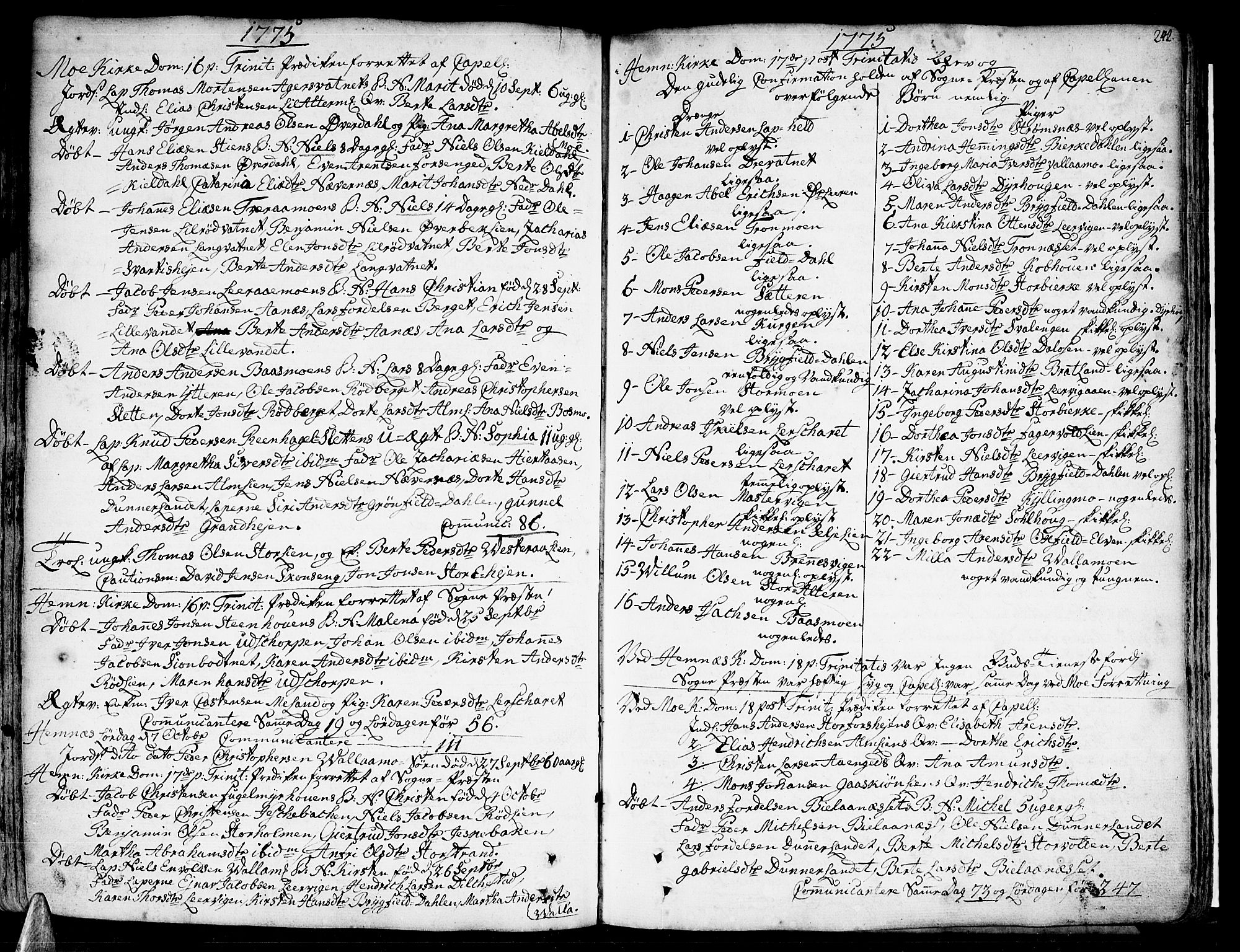 Ministerialprotokoller, klokkerbøker og fødselsregistre - Nordland, SAT/A-1459/825/L0348: Parish register (official) no. 825A04, 1752-1788, p. 242
