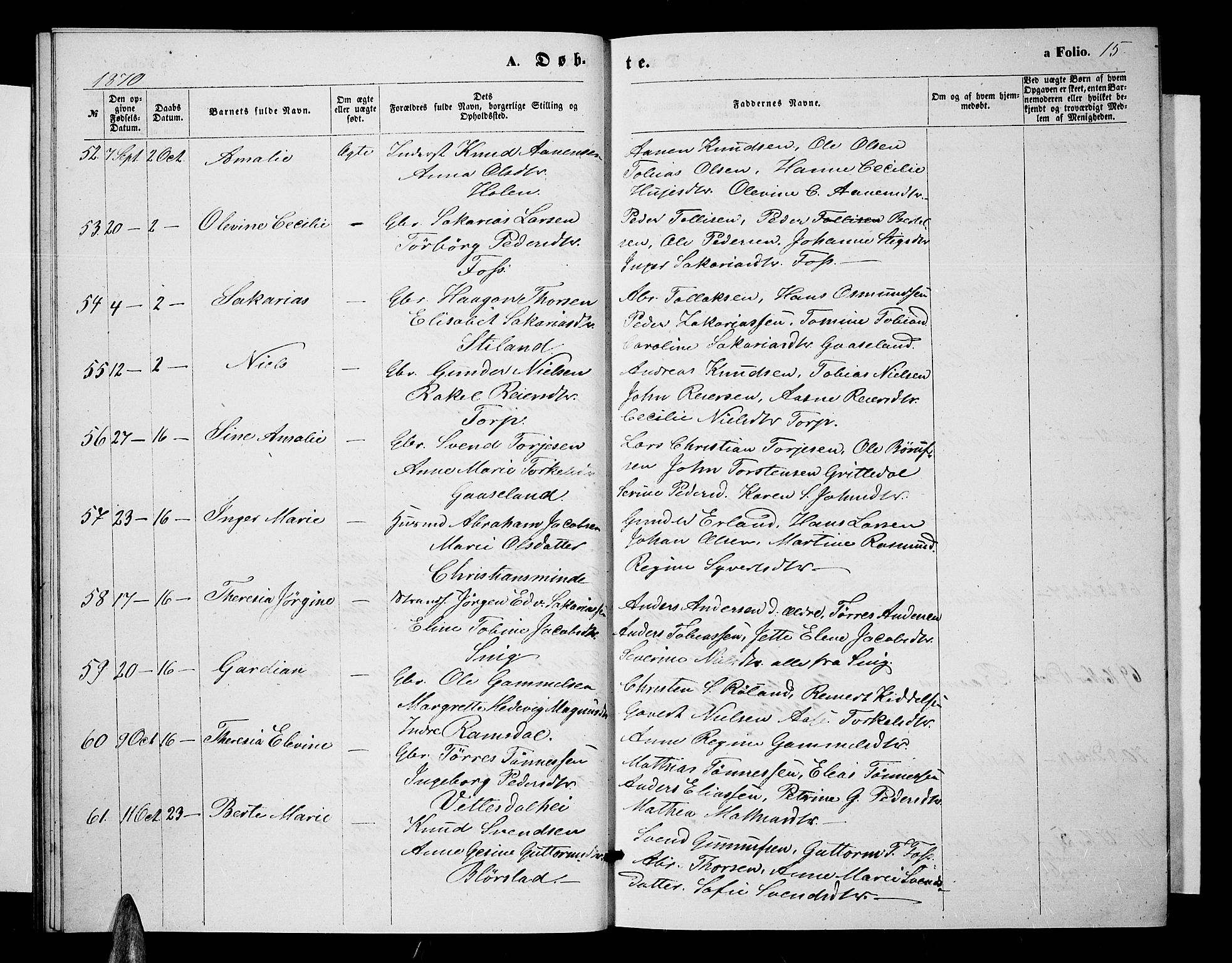 Sør-Audnedal sokneprestkontor, AV/SAK-1111-0039/F/Fb/Fbb/L0004: Parish register (copy) no. B 4, 1868-1879, p. 15