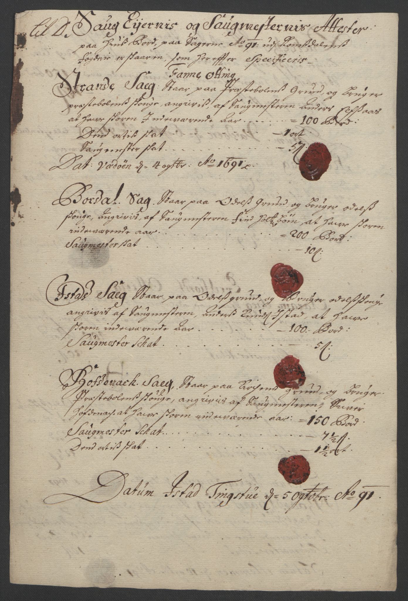 Rentekammeret inntil 1814, Reviderte regnskaper, Fogderegnskap, RA/EA-4092/R55/L3649: Fogderegnskap Romsdal, 1690-1691, p. 254