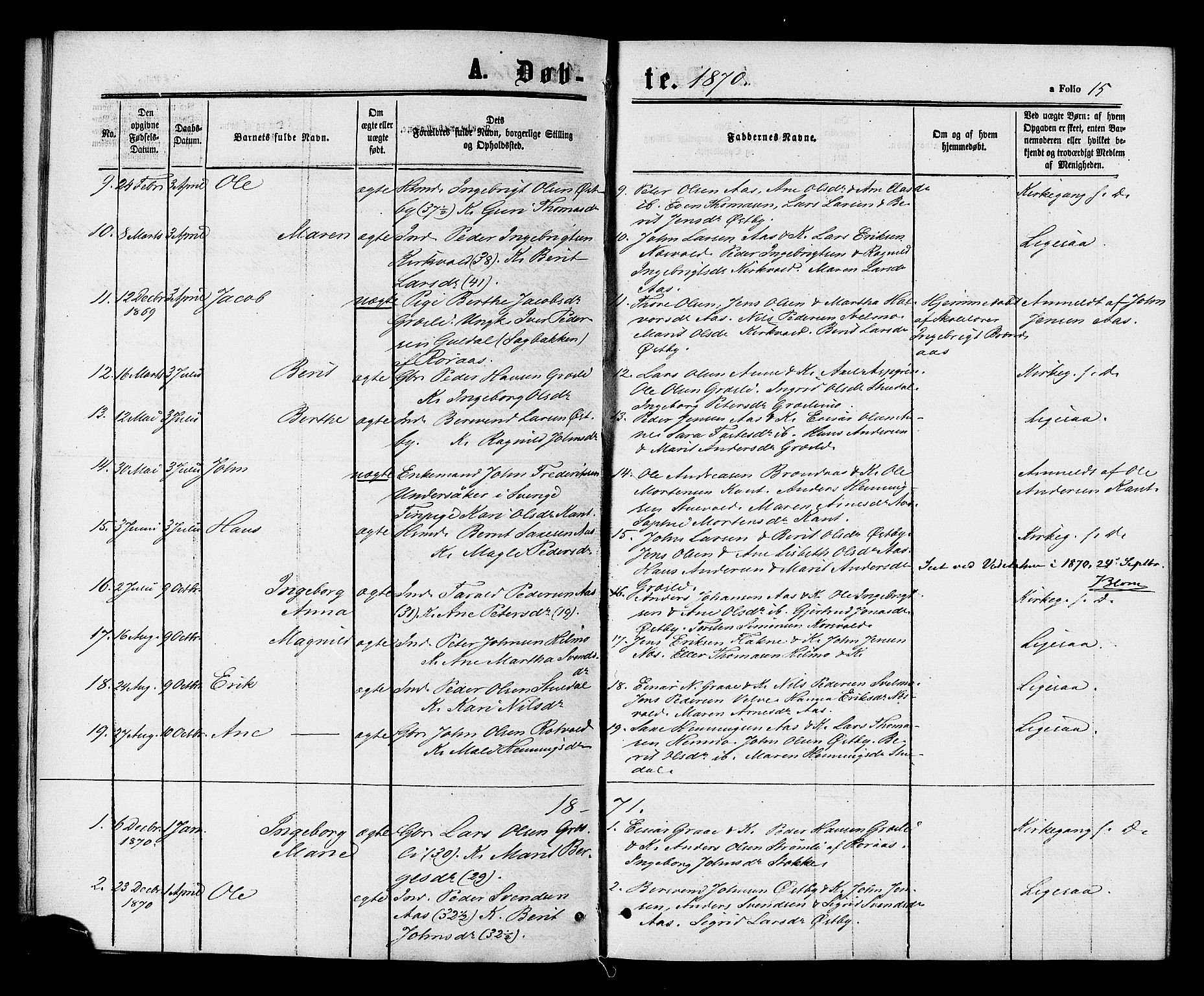 Ministerialprotokoller, klokkerbøker og fødselsregistre - Sør-Trøndelag, SAT/A-1456/698/L1163: Parish register (official) no. 698A01, 1862-1887, p. 15